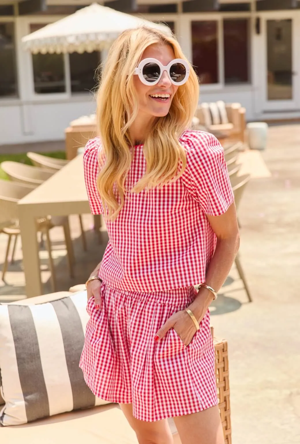Buru x Val Everyday Shorts - Red Gingham All-Day Wear Relaxed Style