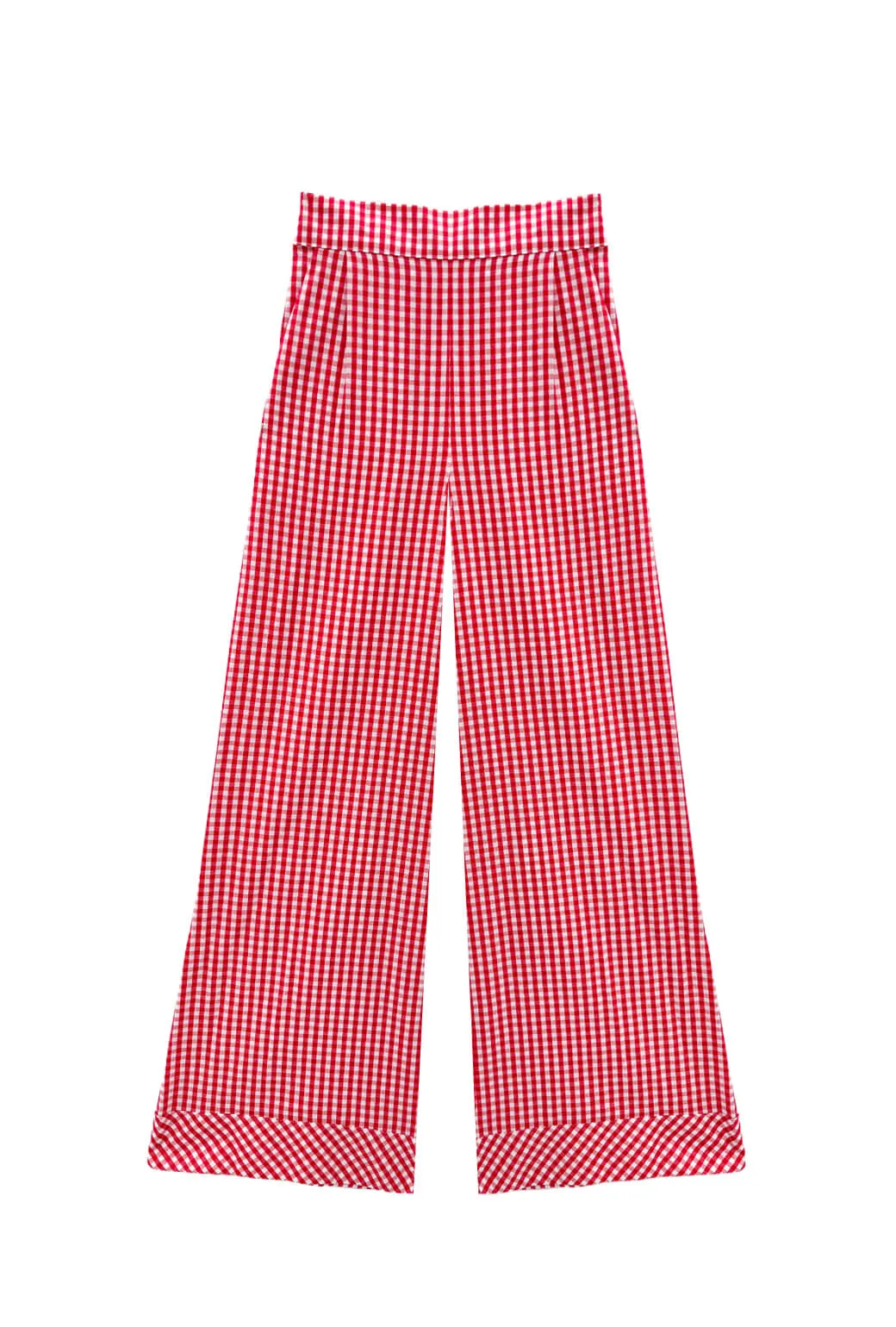 Buru x Val Hepburn High Rise Trousers - Red Gingham windproof