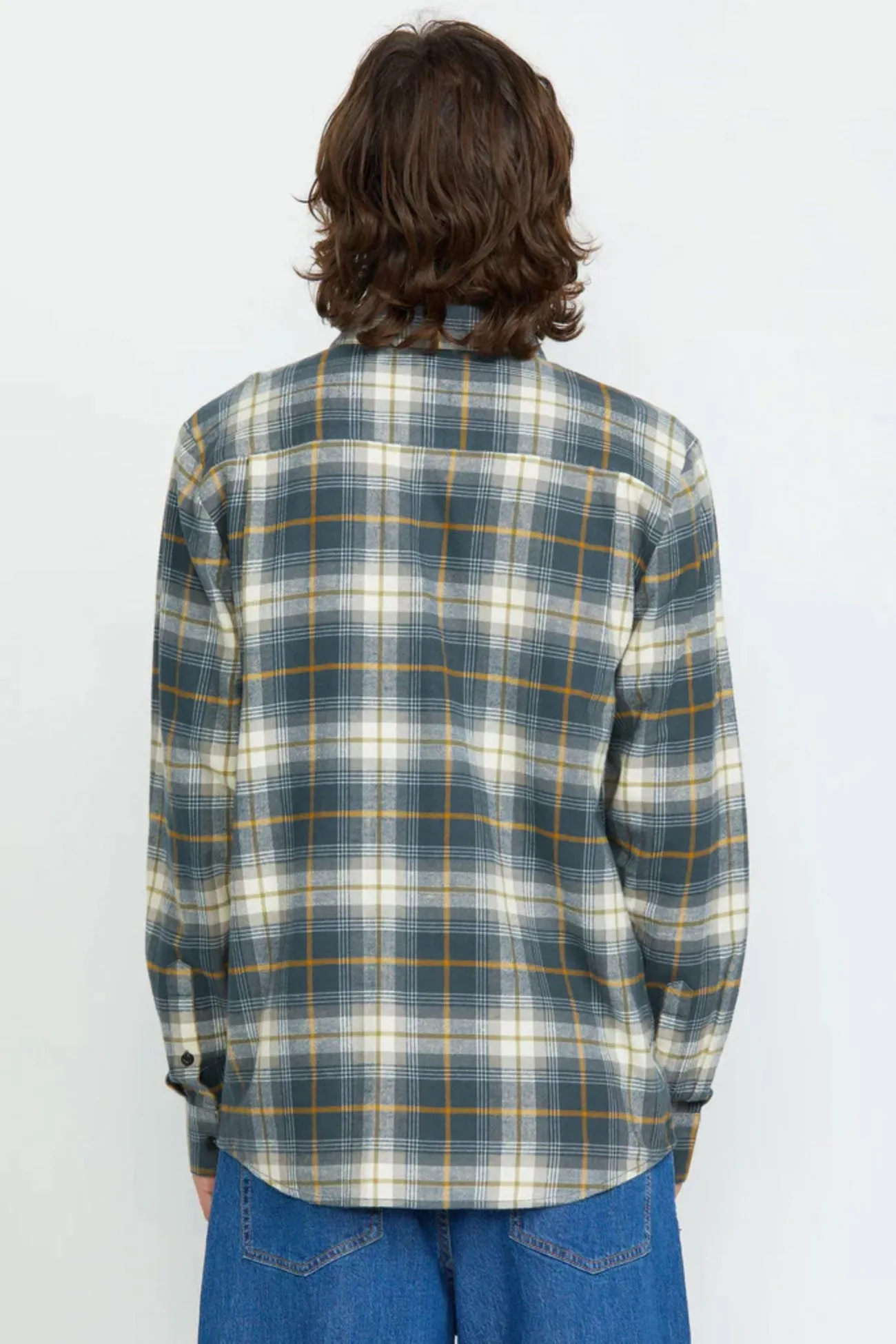 Classic Cut Caden Plaid Long Sleeve Shirt Dark Slate
