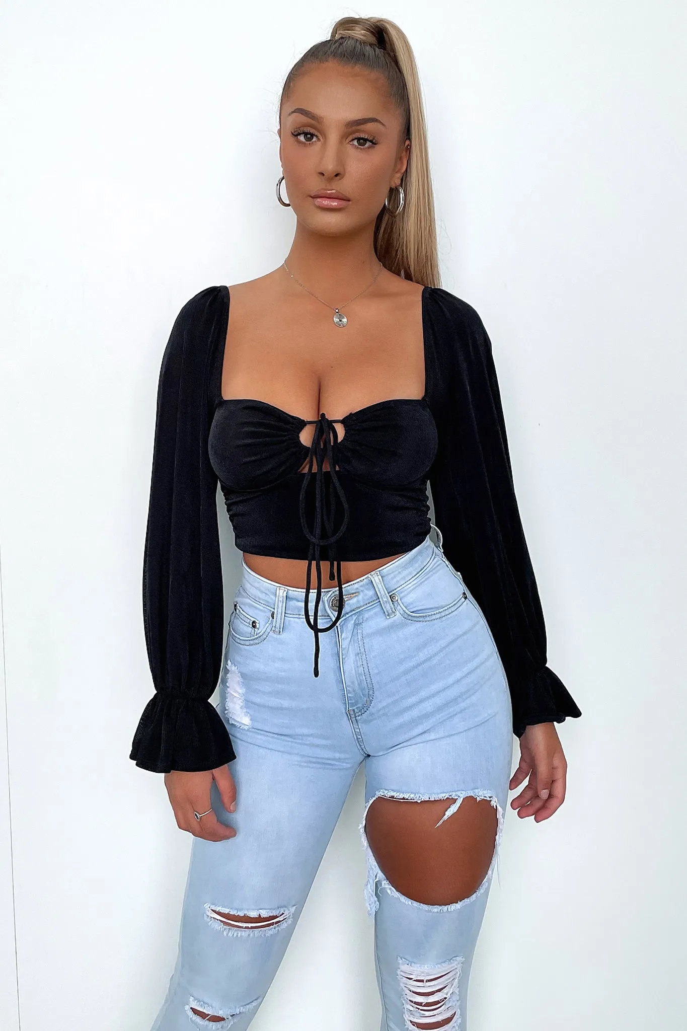 Lightweight Denim Cala Ripped Skinny Leg Jeans - Light Blue
