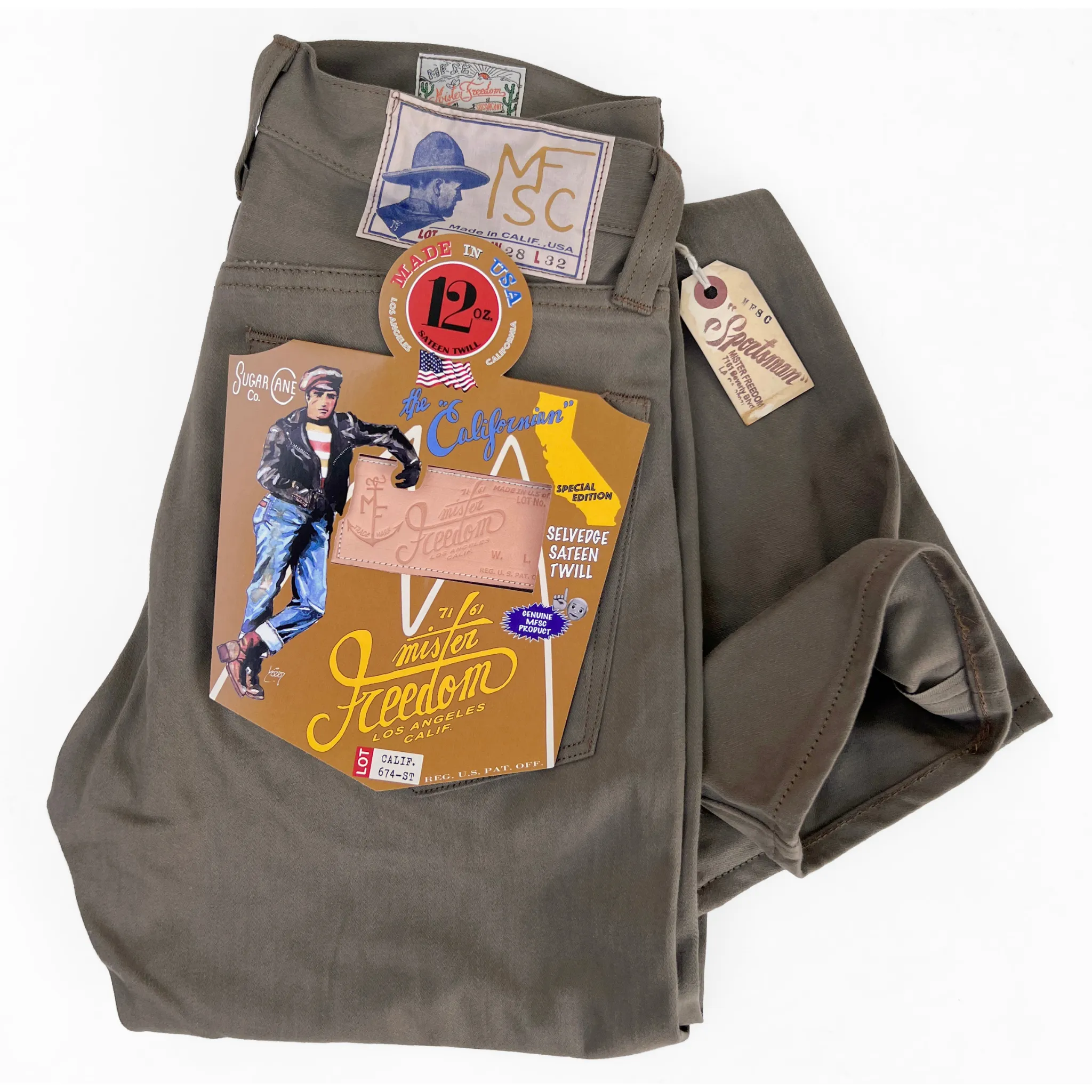 Californian Lot.674 - Mocha Sateen (Slim leg) Compact Storage Soft Performance