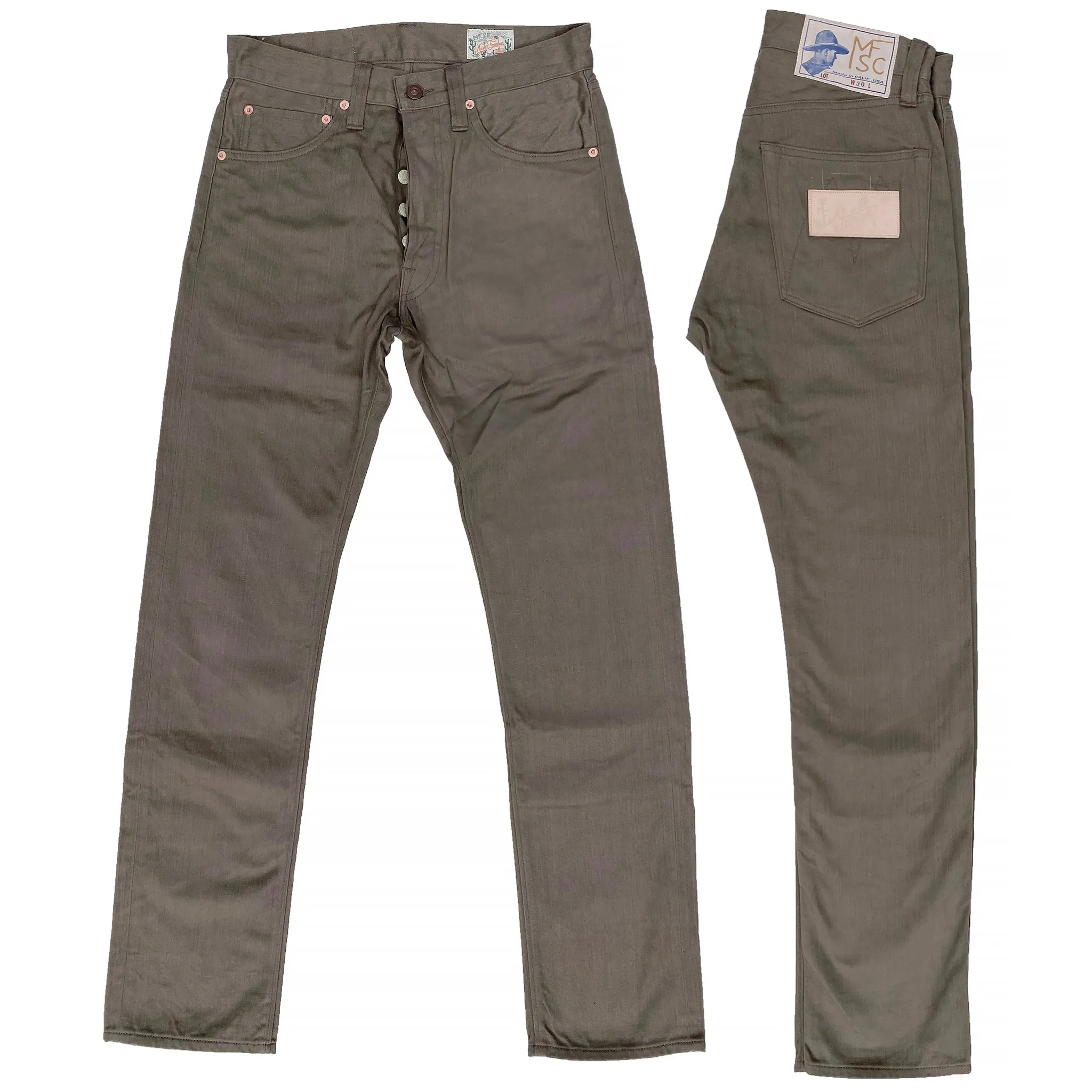 wrinkle free Californian Lot.674 - Mocha Sateen (Slim leg)