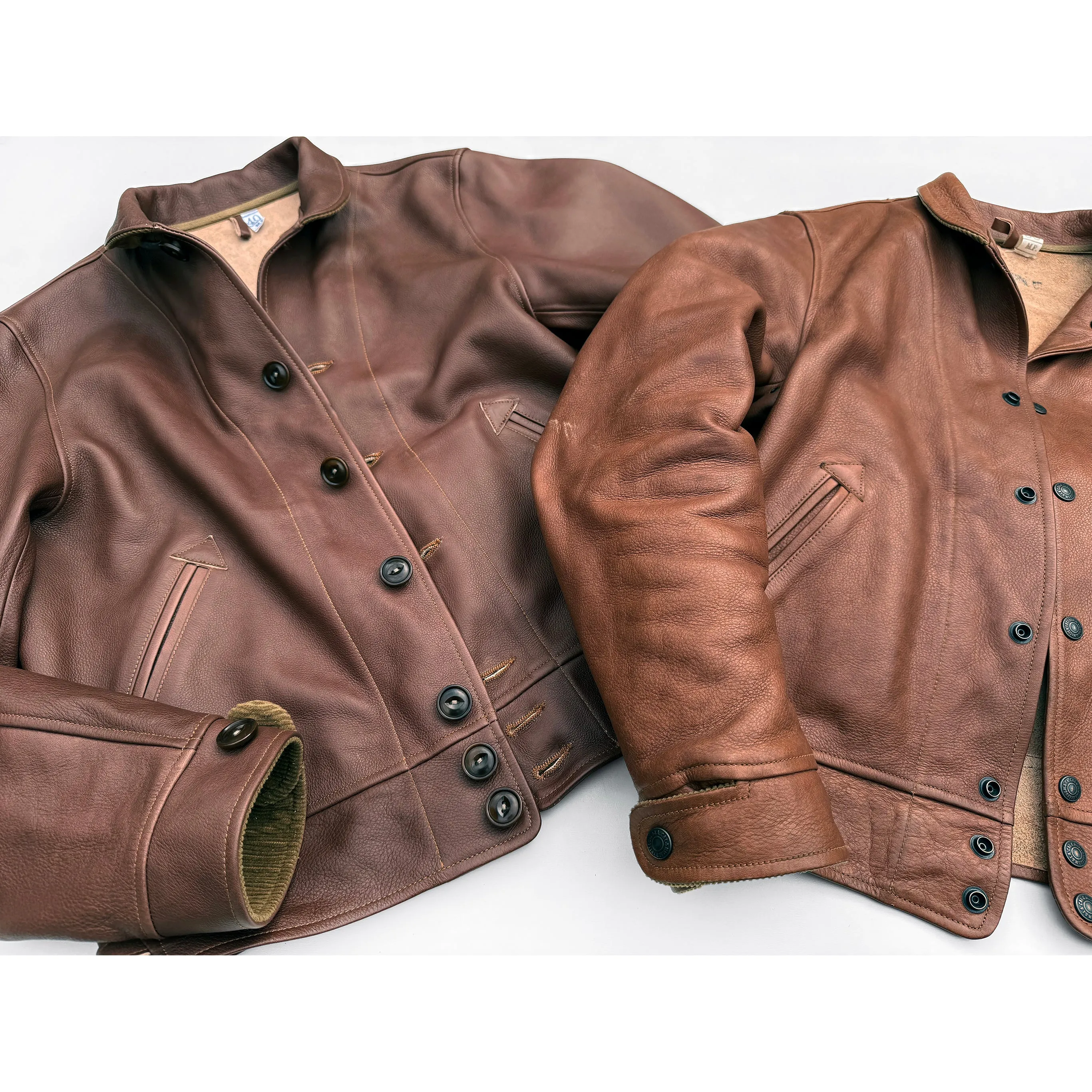 Campus Jacket - "Bison" - Brown Veg-Tan Leather TemperatureRegulating