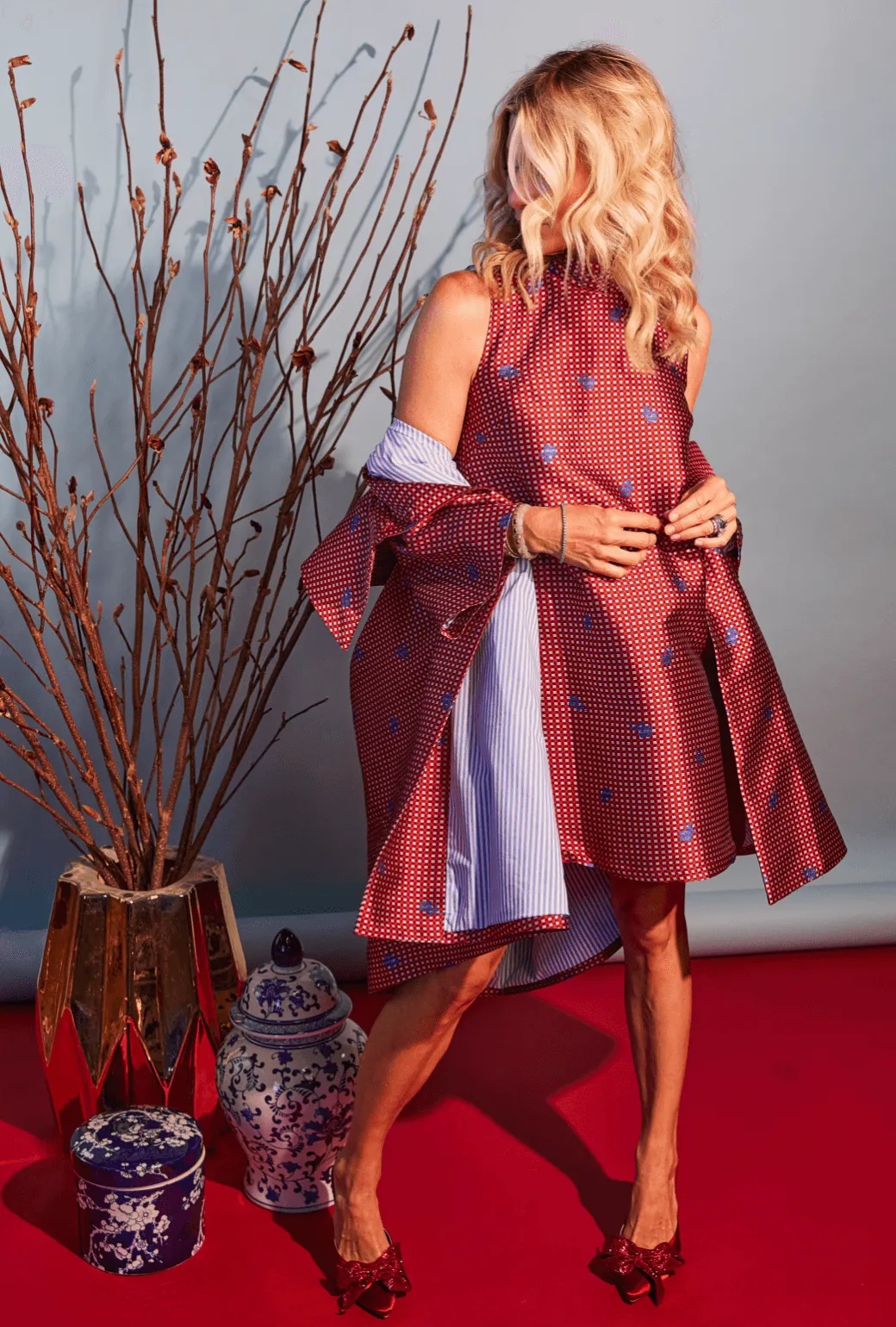 Neutral Fit Design Car Coat - Gingham et Rose