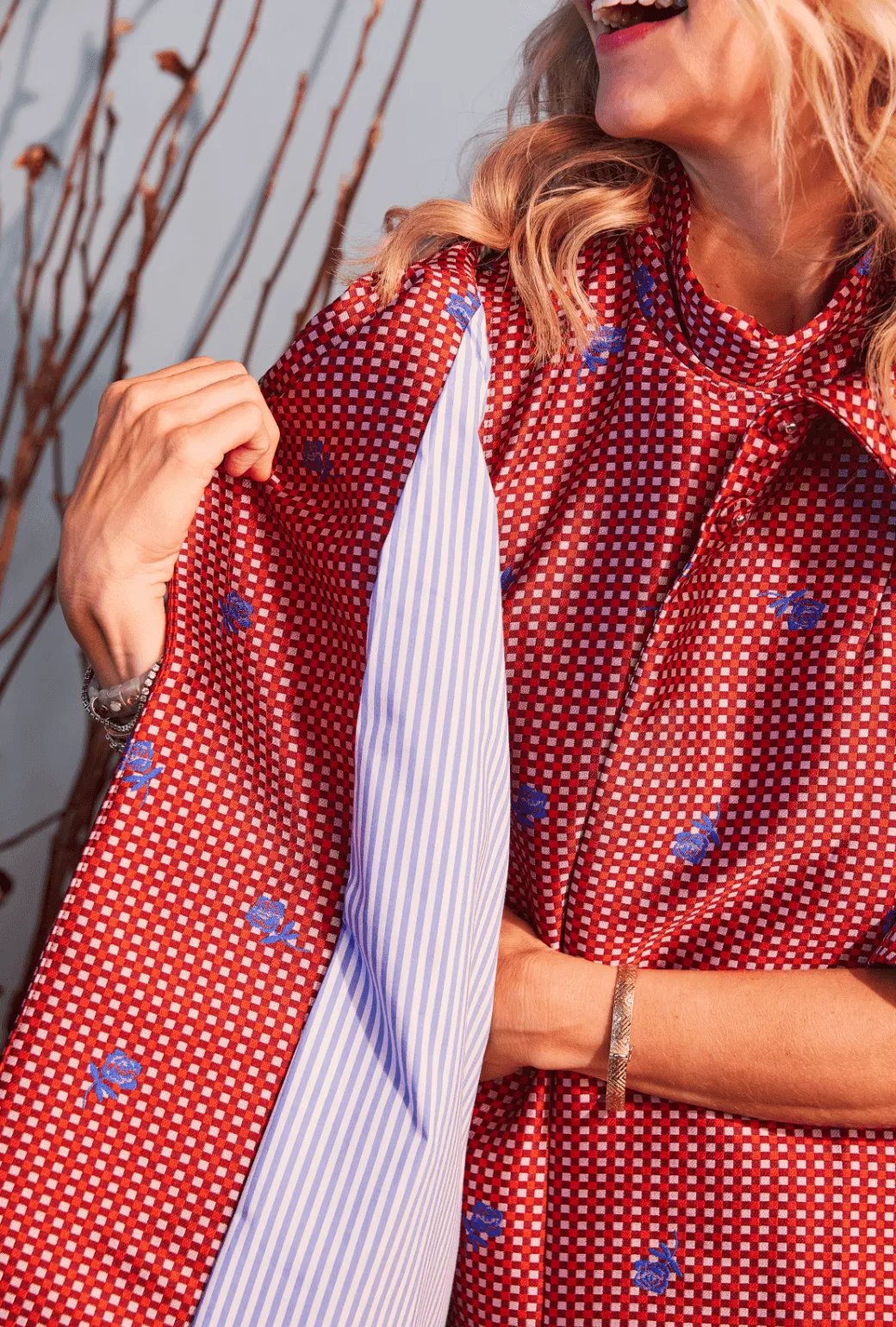 Car Coat - Gingham et Rose Four Way Stretch Heat Guard