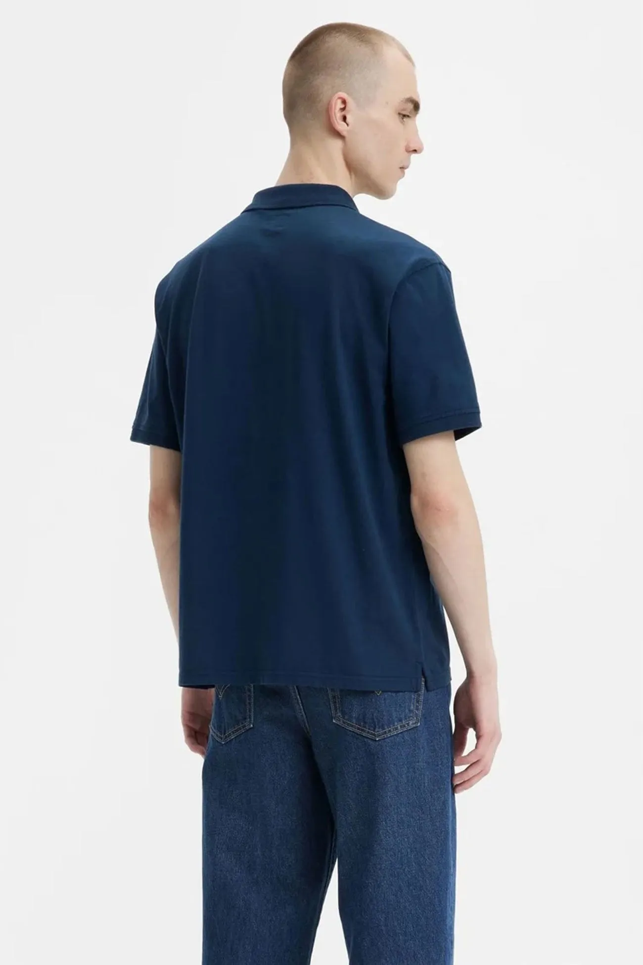Subtle Texture Weave Authentic Polo Navy Blazer