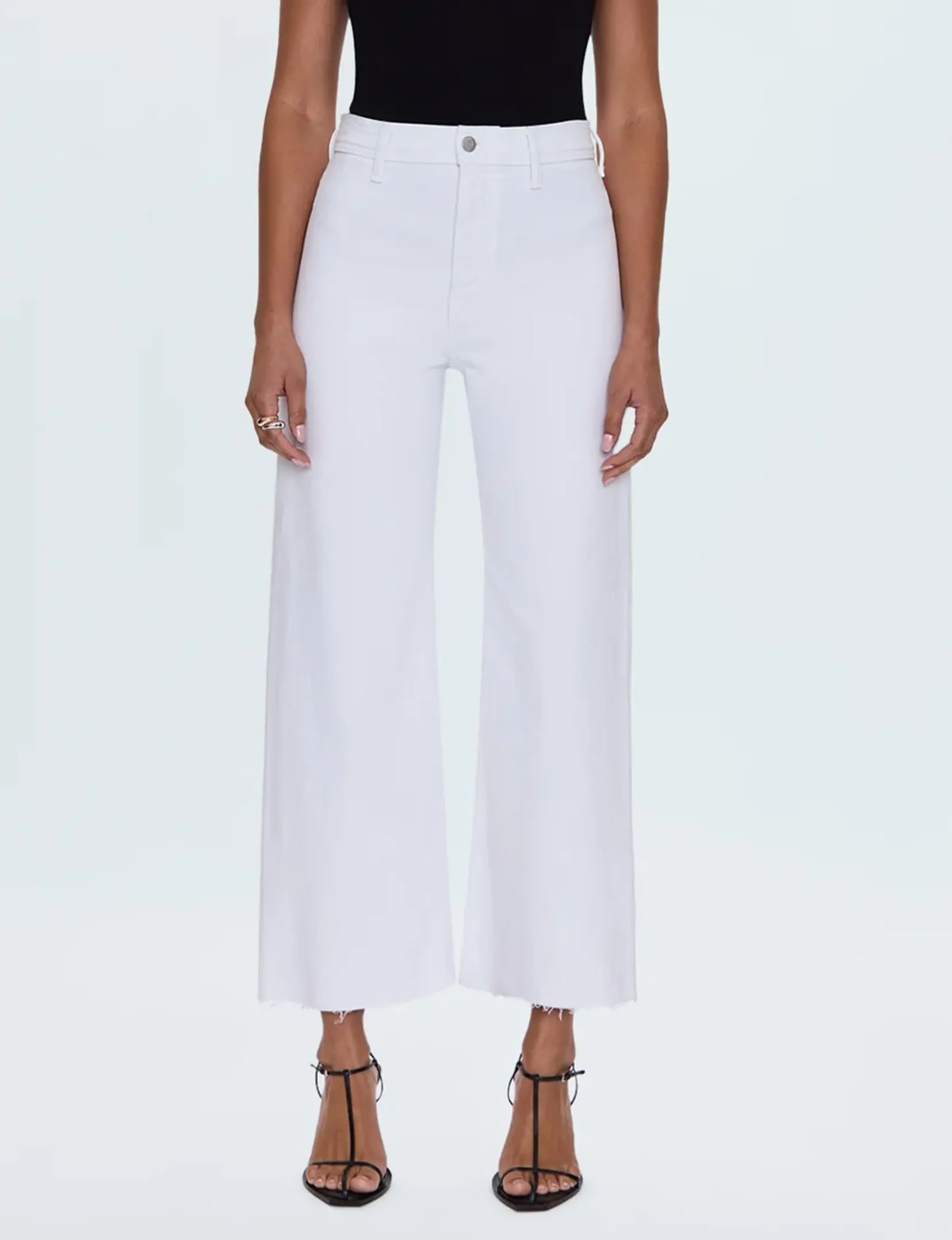 Penny High Rise Wide Leg Crop, Blizzard Smart Casual Athlete Fit Modern Minimalist Creative Look