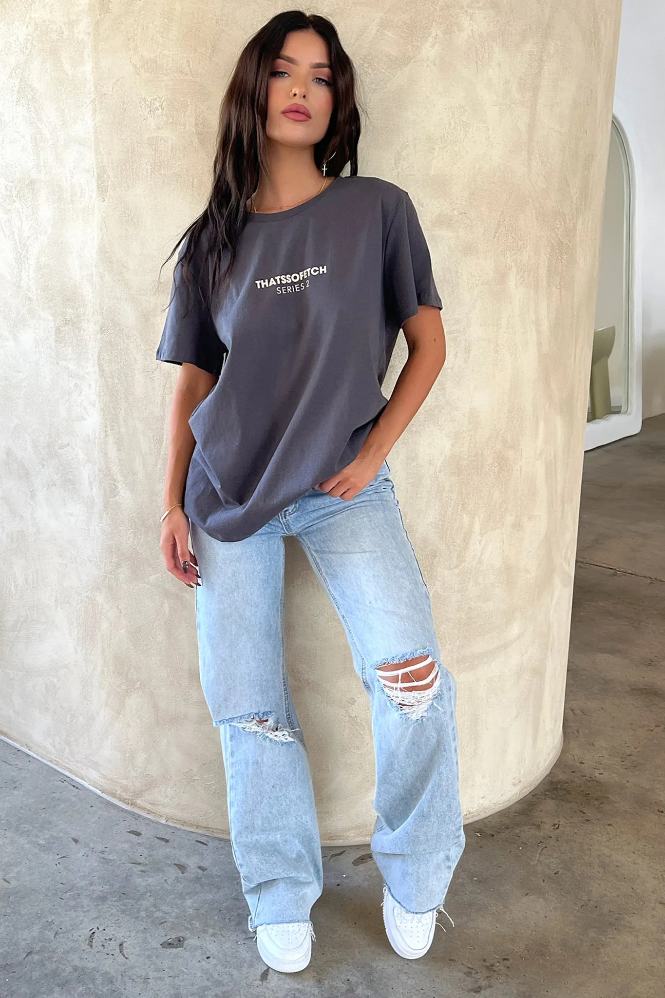 Series 2 Tee - Charcoal Fashion Top