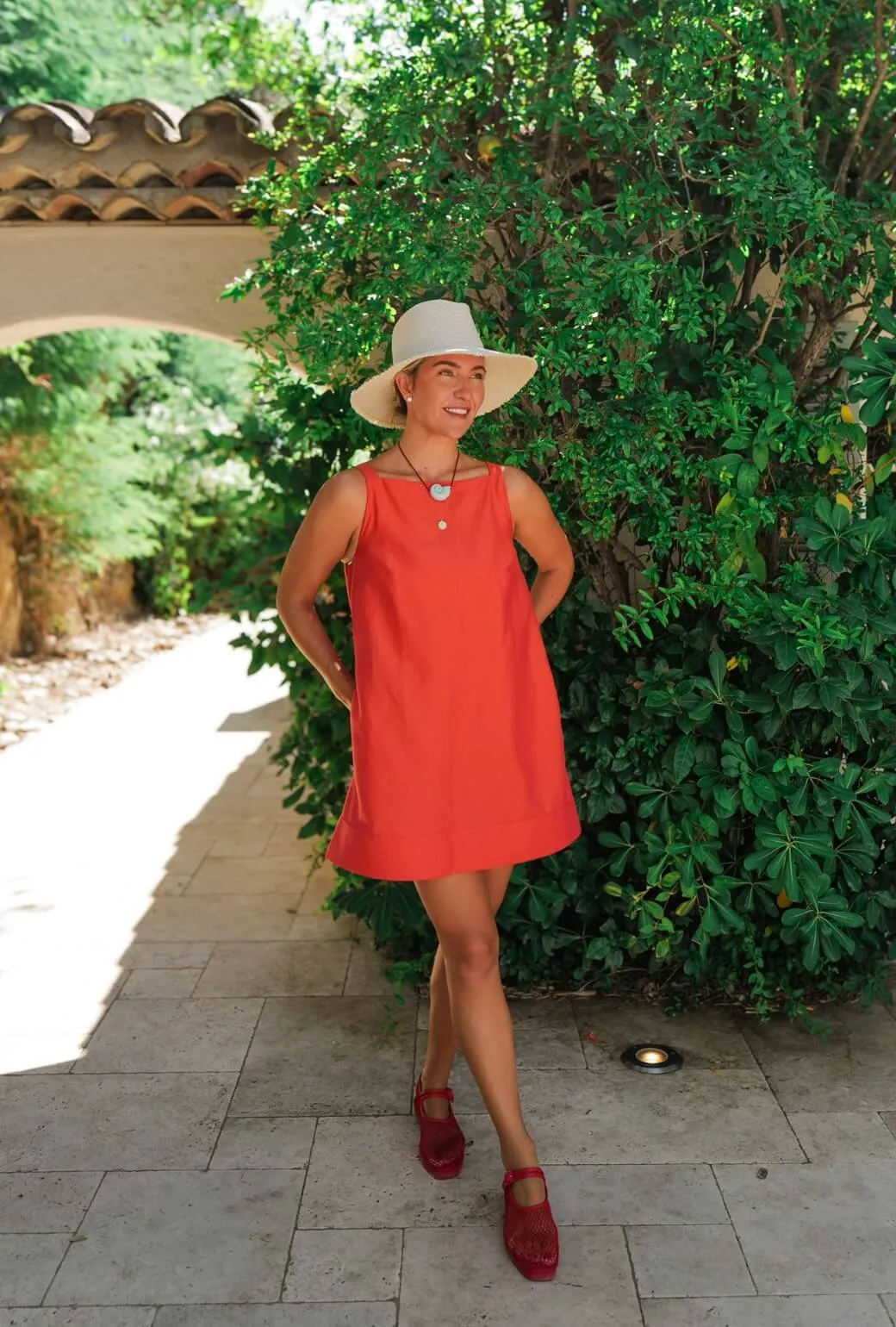 Buru x Megan Stokes The Megan MINI Dress - Coral Twill QuickDryTechnology