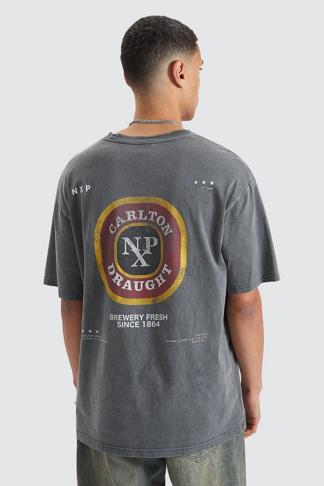 Centennial Relaxed Box Fit Tee Pigment Asphalt Adjustable Cuff System