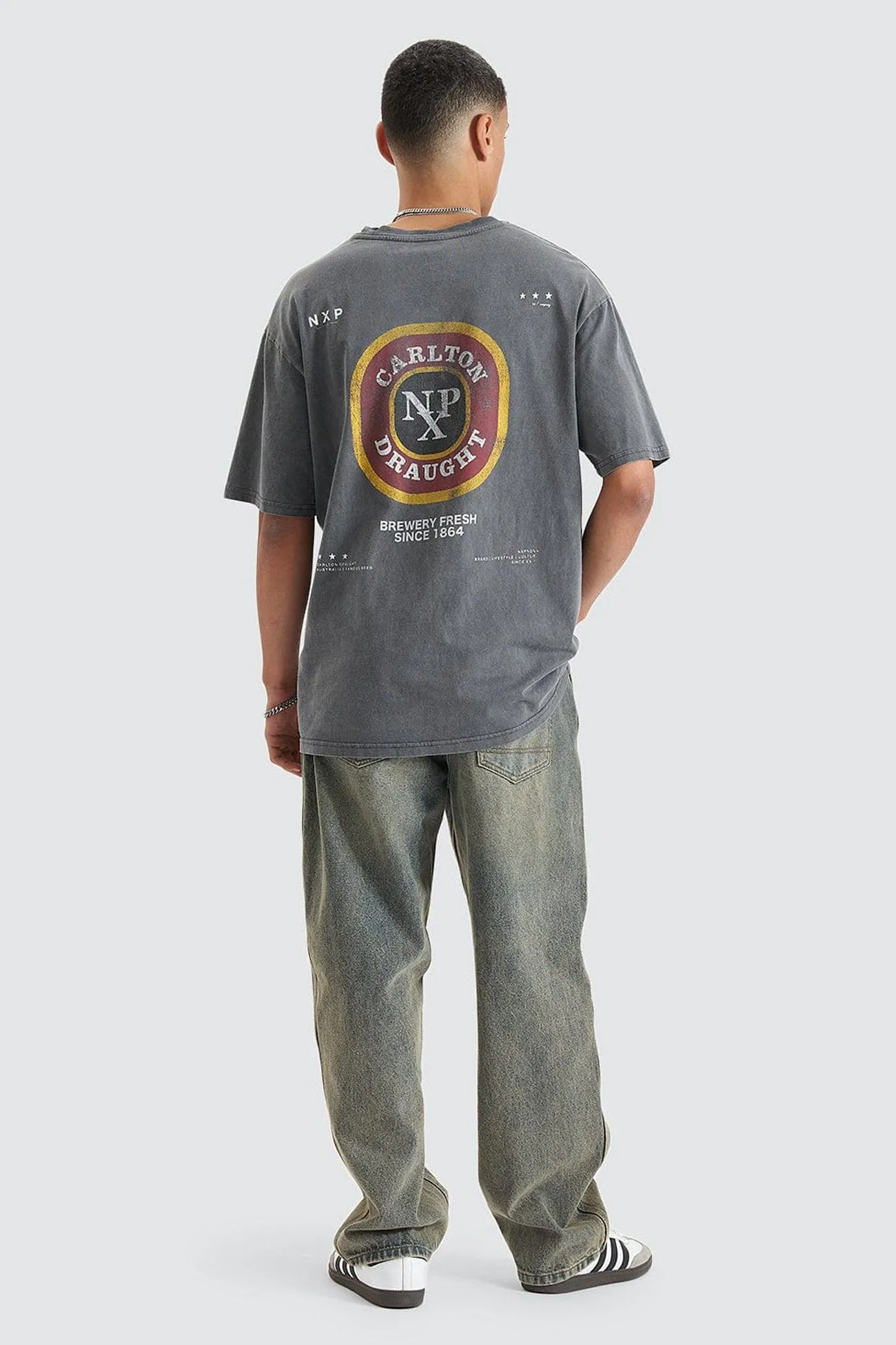 Centennial Relaxed Box Fit Tee Pigment Asphalt Comfortable Design FlexibleCollarStructure