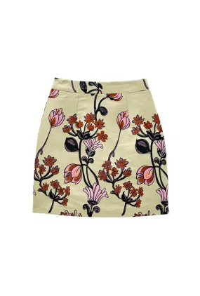 Pencil Skirt Mini - Citron Vines Vintage Wash