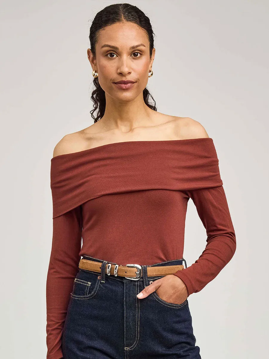 Quick Access Slit CHARLIZE TOP - MAHOGANY