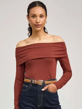 Durable Stitching CHARLIZE TOP - MAHOGANY