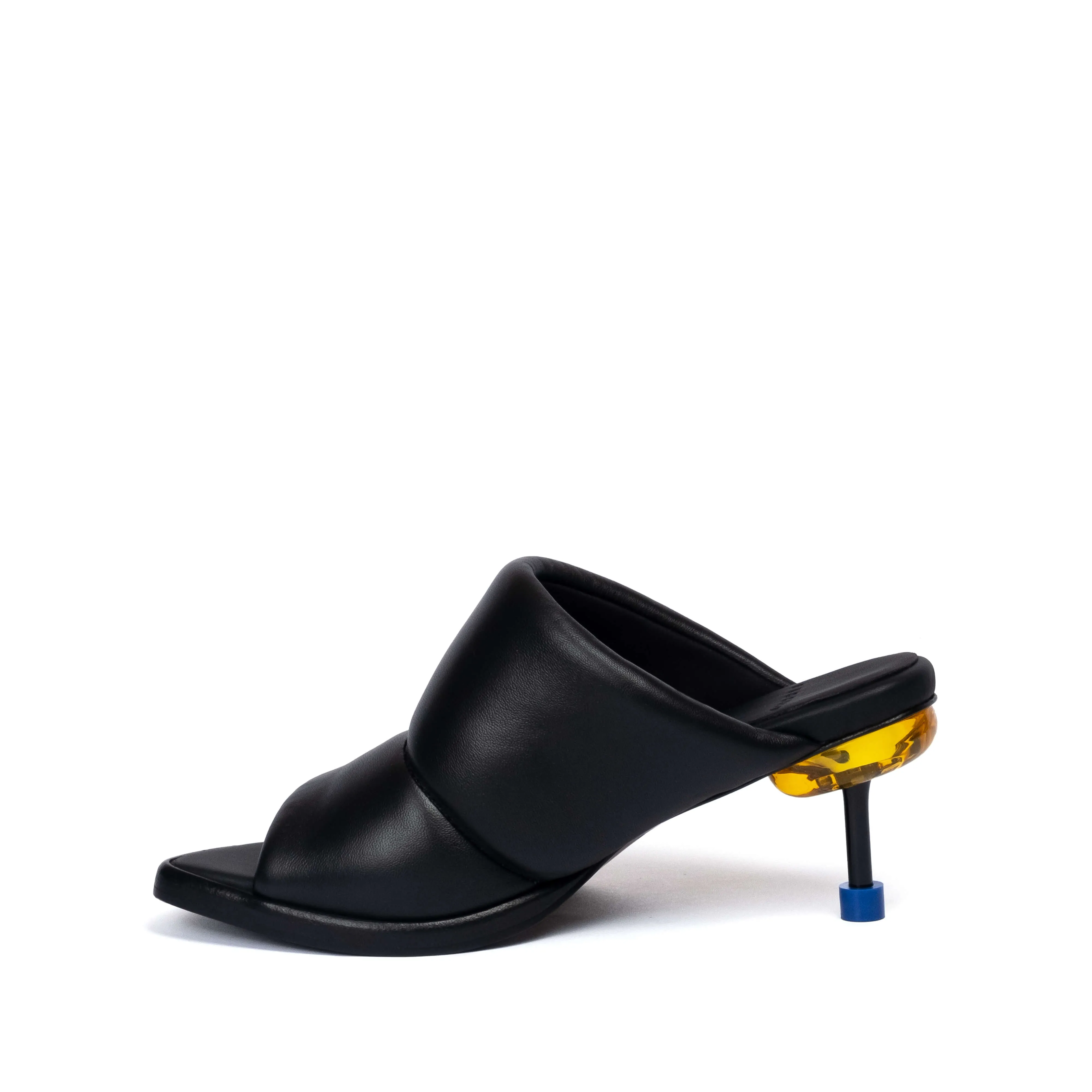 Clear Heels Pointed Toe Pumps OSHA PILLOW BLACK