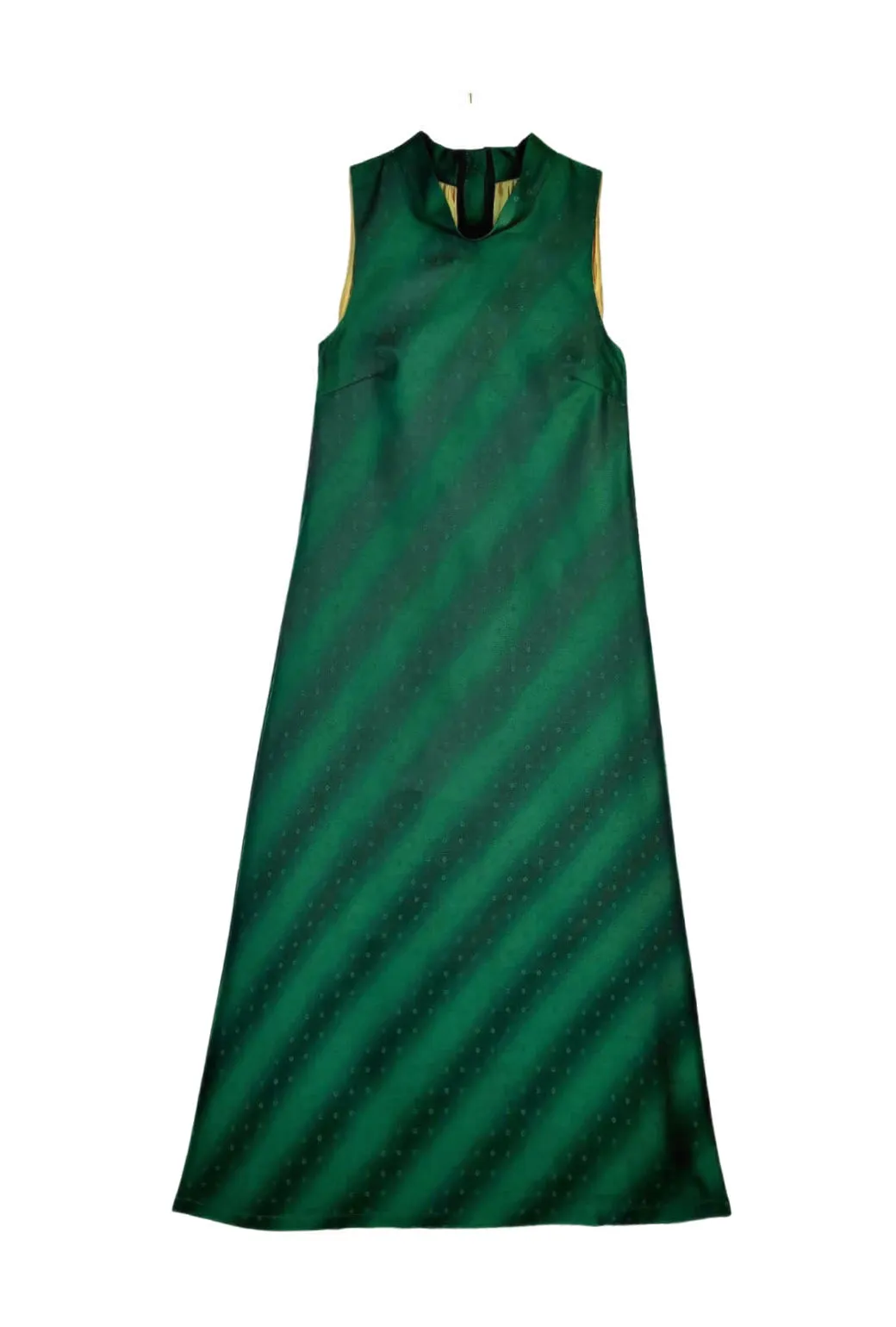 Vibrant Design Light Fabrication Maxi Mod Dress - Emerald Jacquard