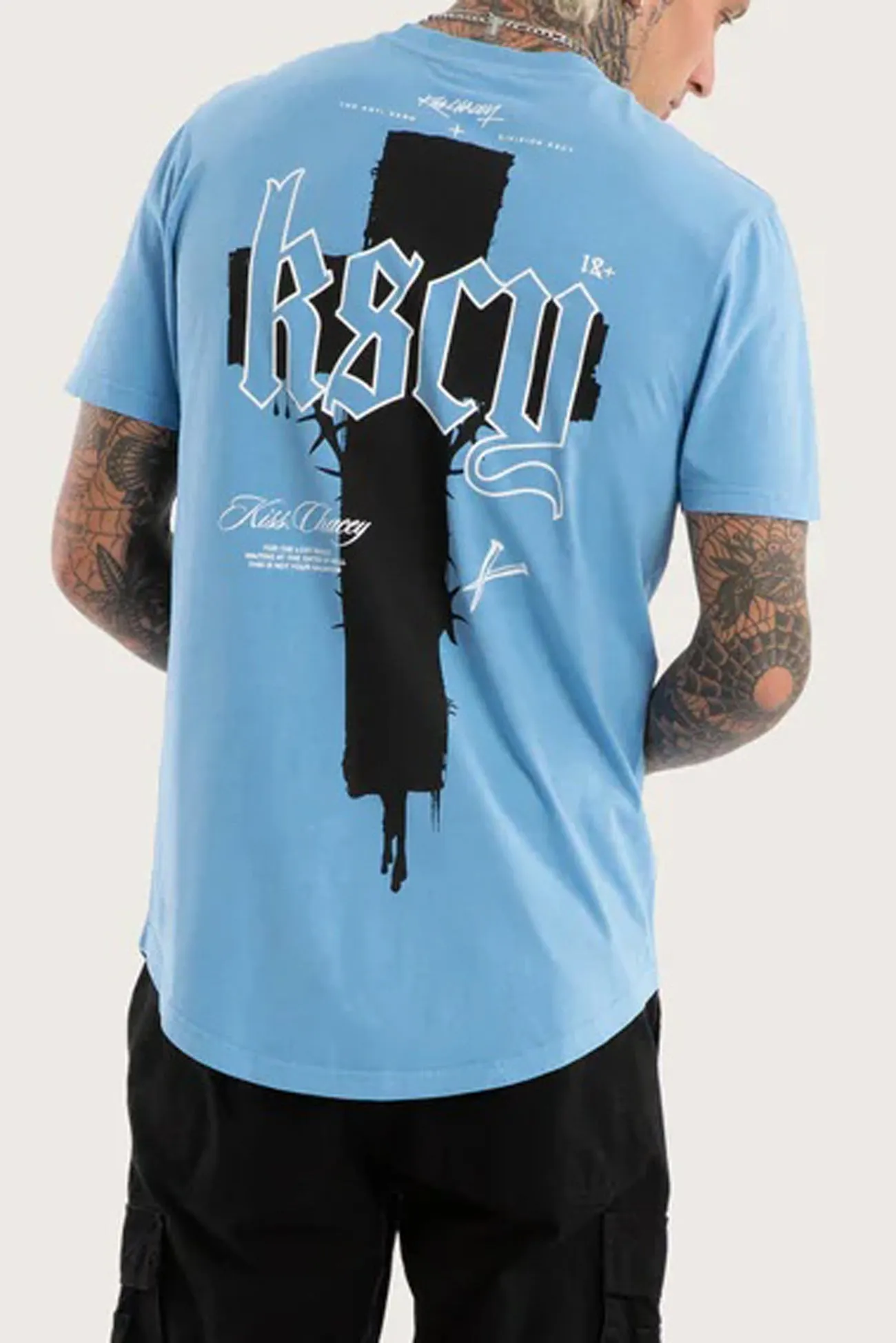 Four Way Stretch Material Church Dual Curved Tee Pigment Blissful Blue