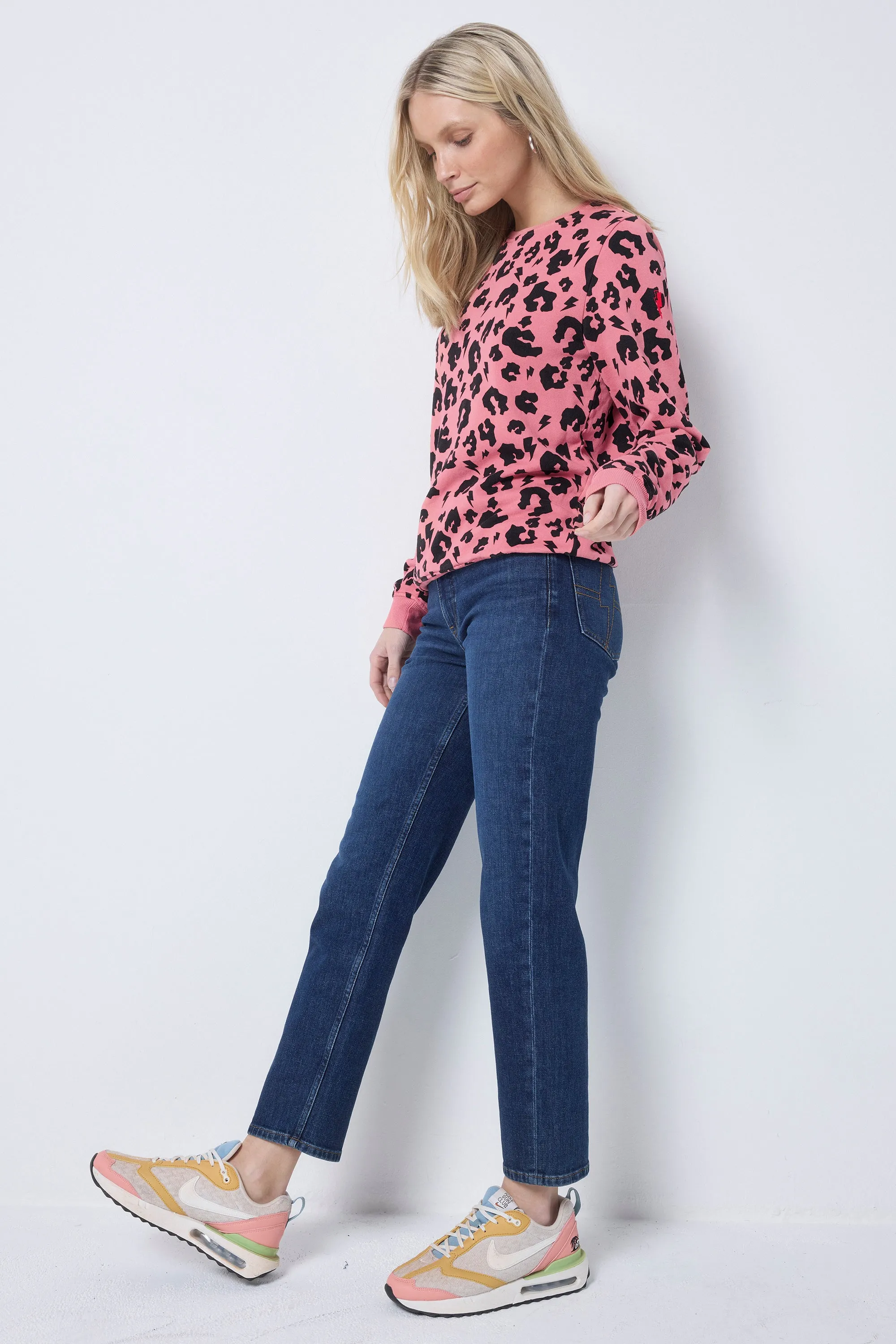 product launch Coral with Black Leopard Classic Sweatshirt