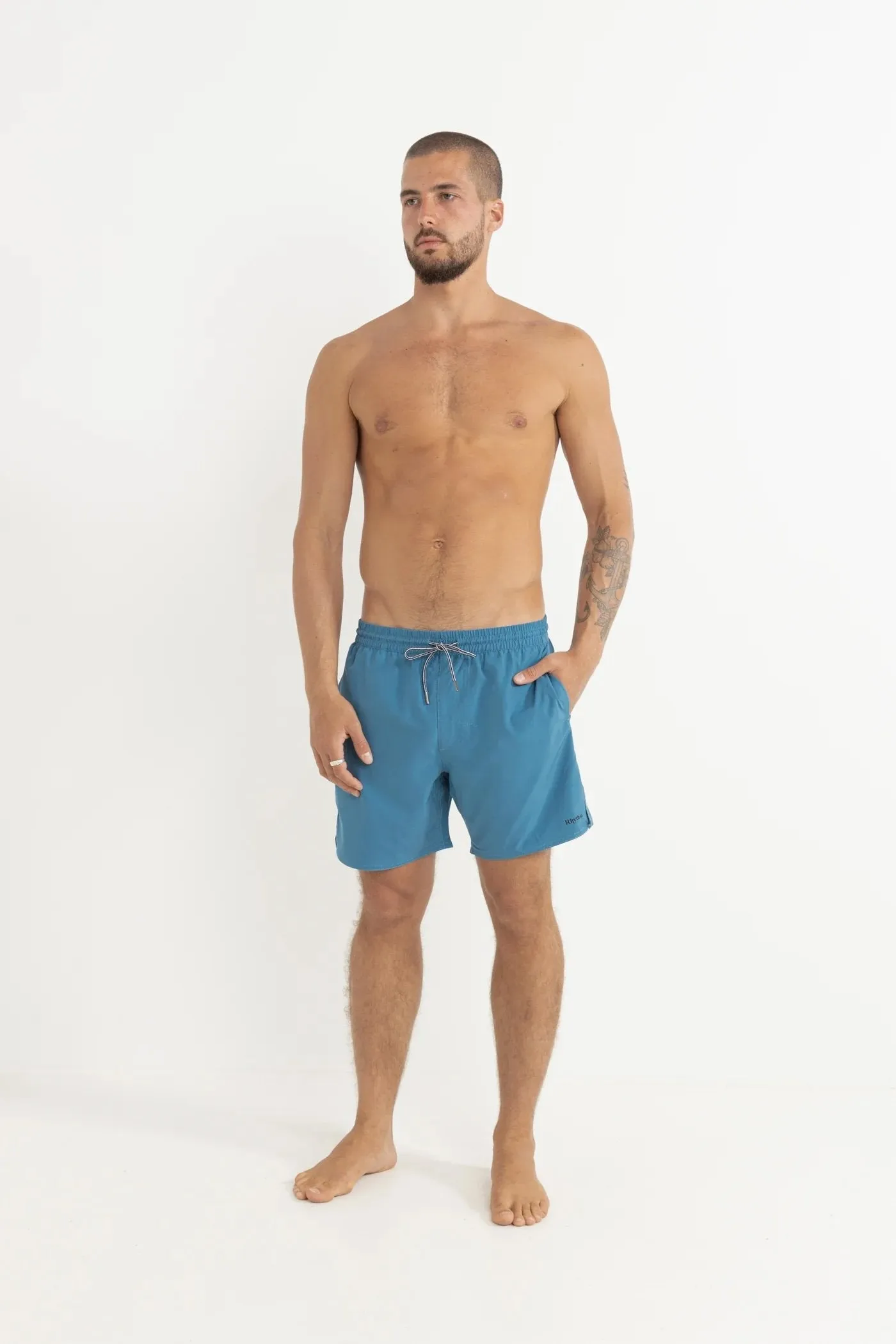 Double Stitched Seams Classic Beach Short Mineral Blue