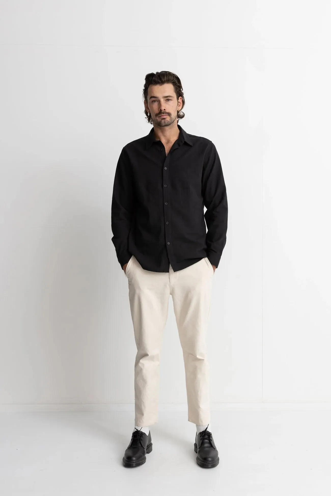 SoftLining Classic Linen Long Sleeve Shirt Black