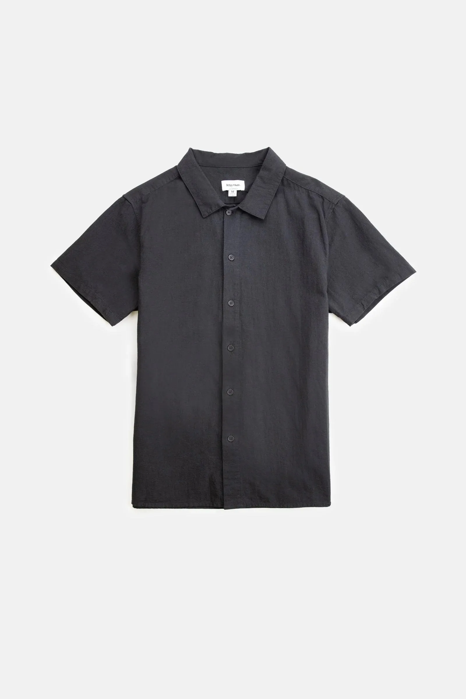 Classic Linen Short Sleeve Shirt Black Trendy Shirt