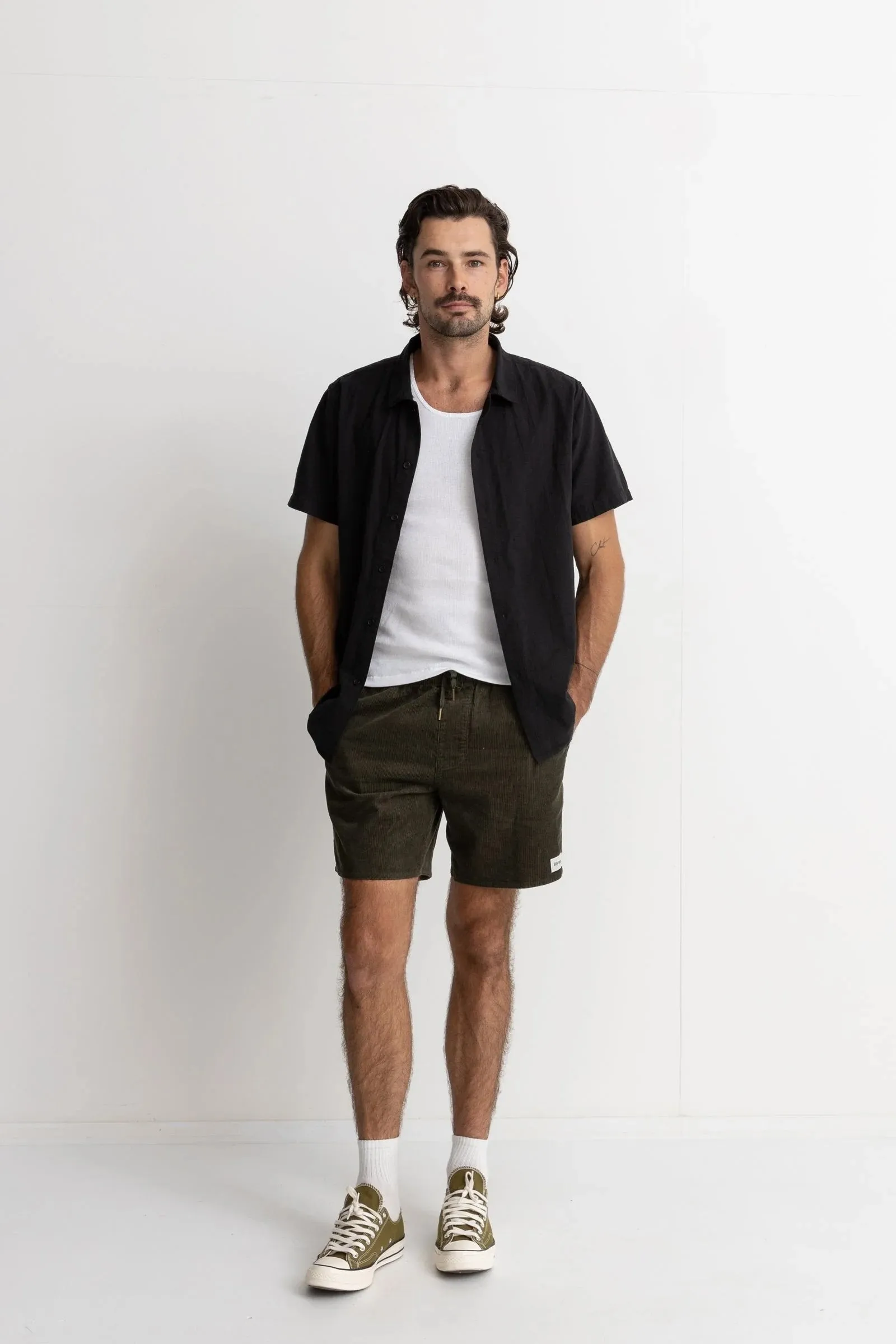 EcoCertified Classic Linen Short Sleeve Shirt Black