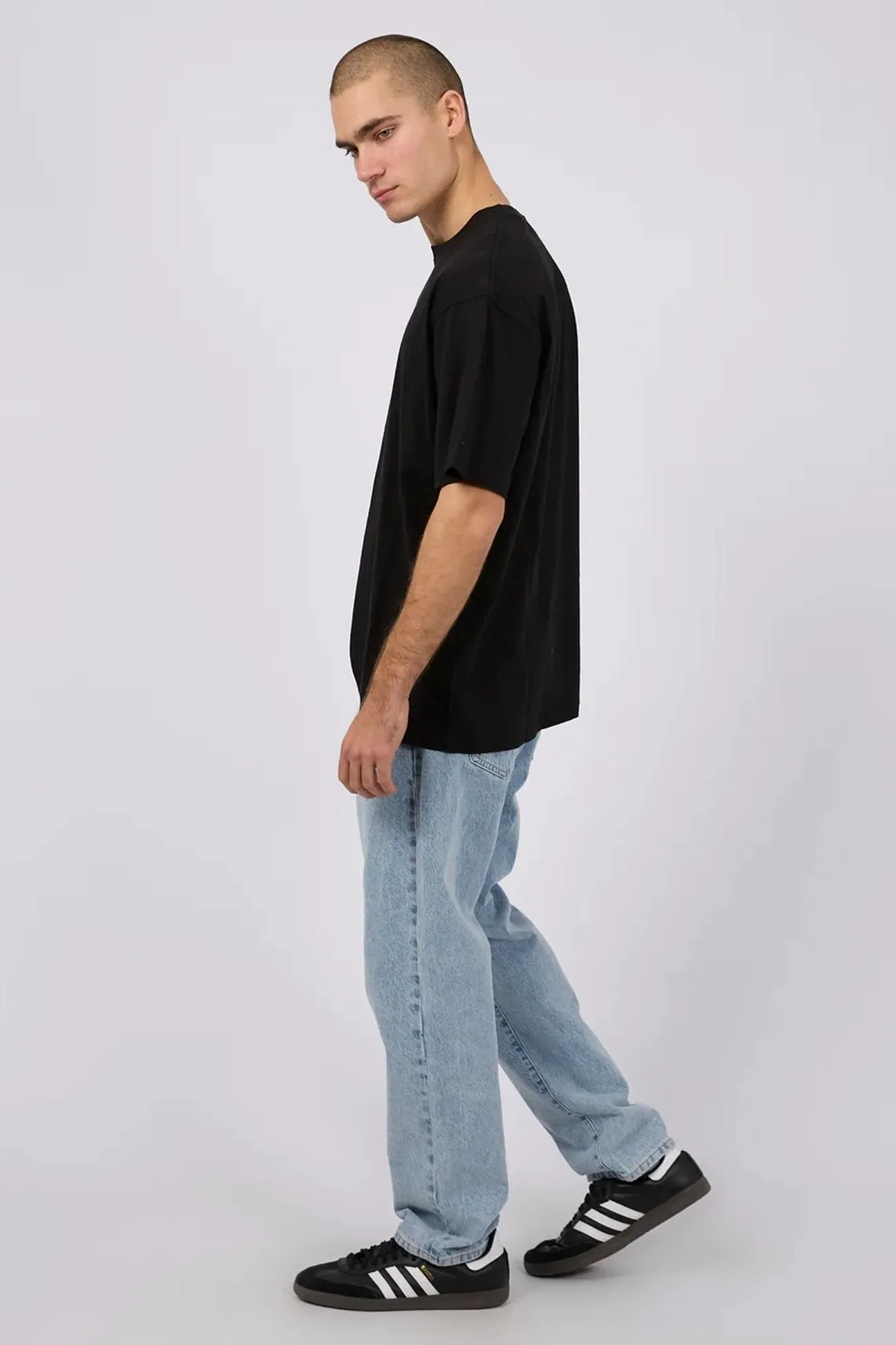 DoubleStitched GarmentWashed Softness Classic Tee Black