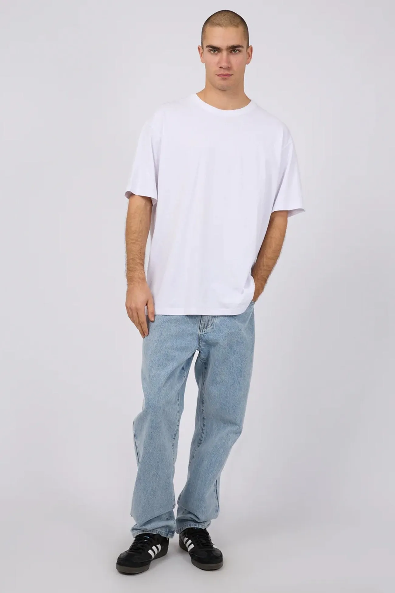 Classic Tee White Tencel Cotton Hybrid Weave