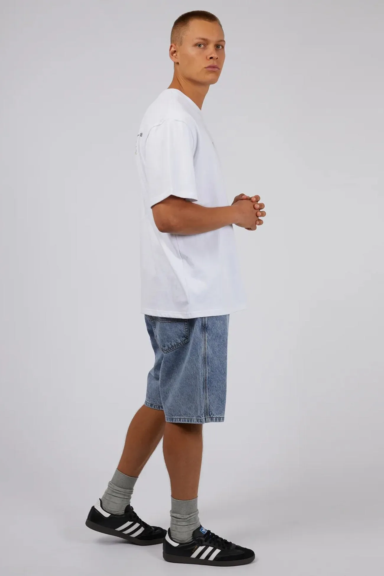 Coastal Tee White Rolled Hem Finish