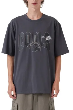 Lightweight Material Minimalist Aesthetic College Tee Washed Black