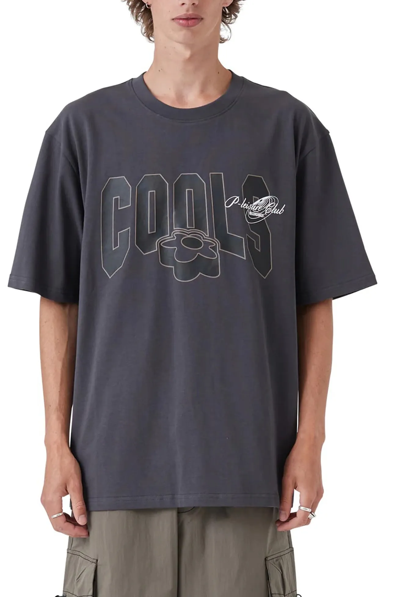 Lightweight Material Minimalist Aesthetic College Tee Washed Black