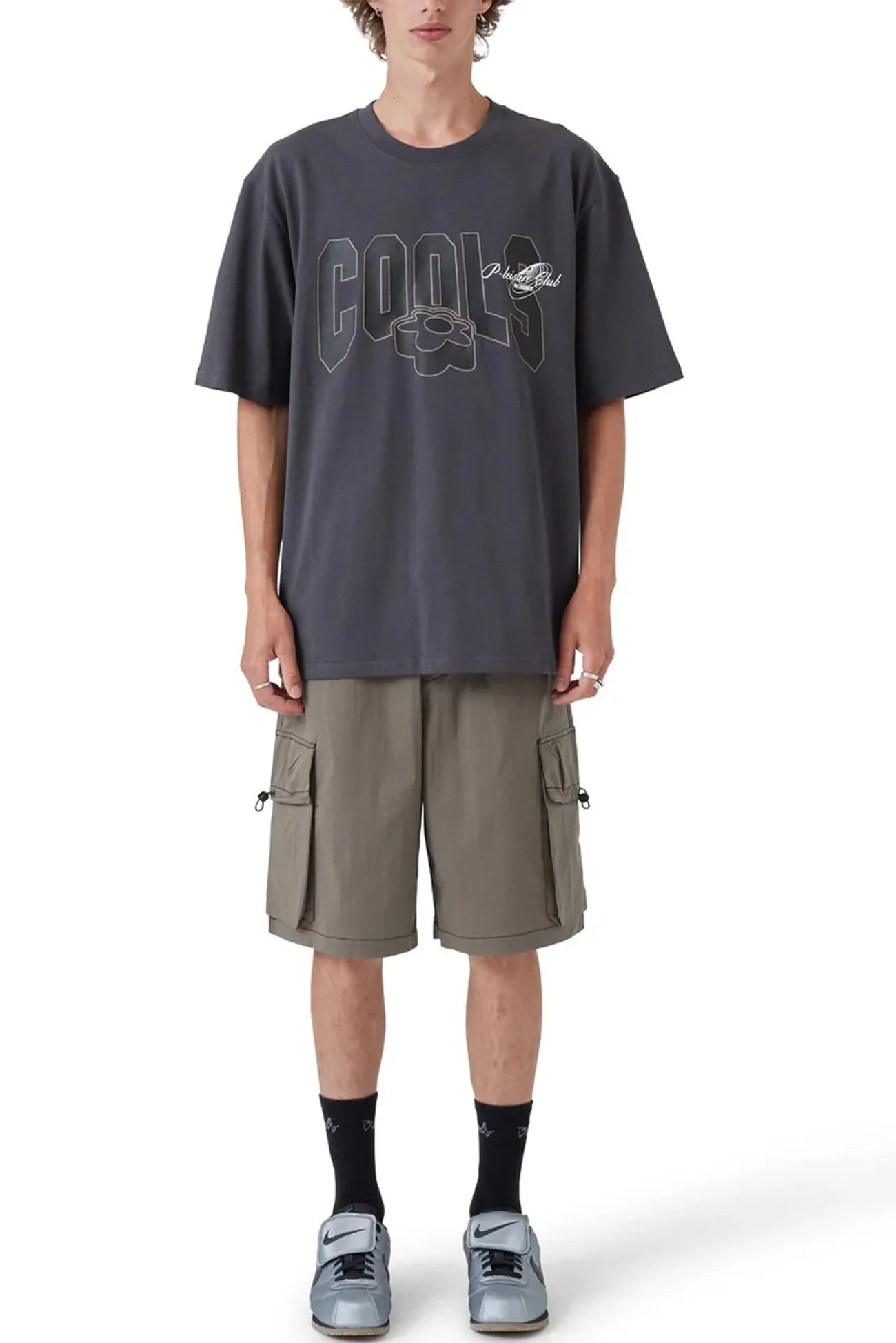 summer top College Tee Washed Black