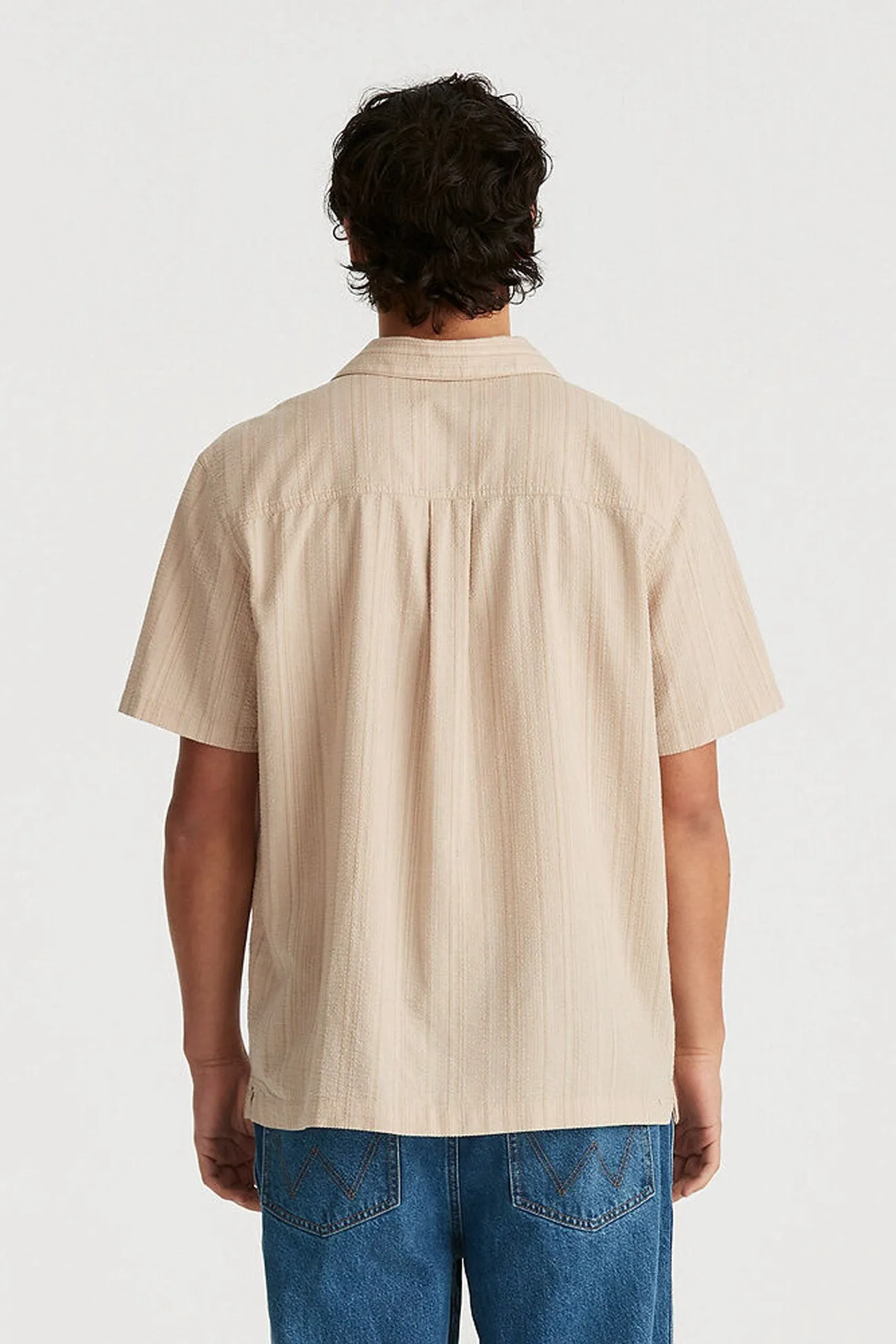 DurableReinforcement WrinkleFree Weaving Resort Shirt Sandbank Stripe
