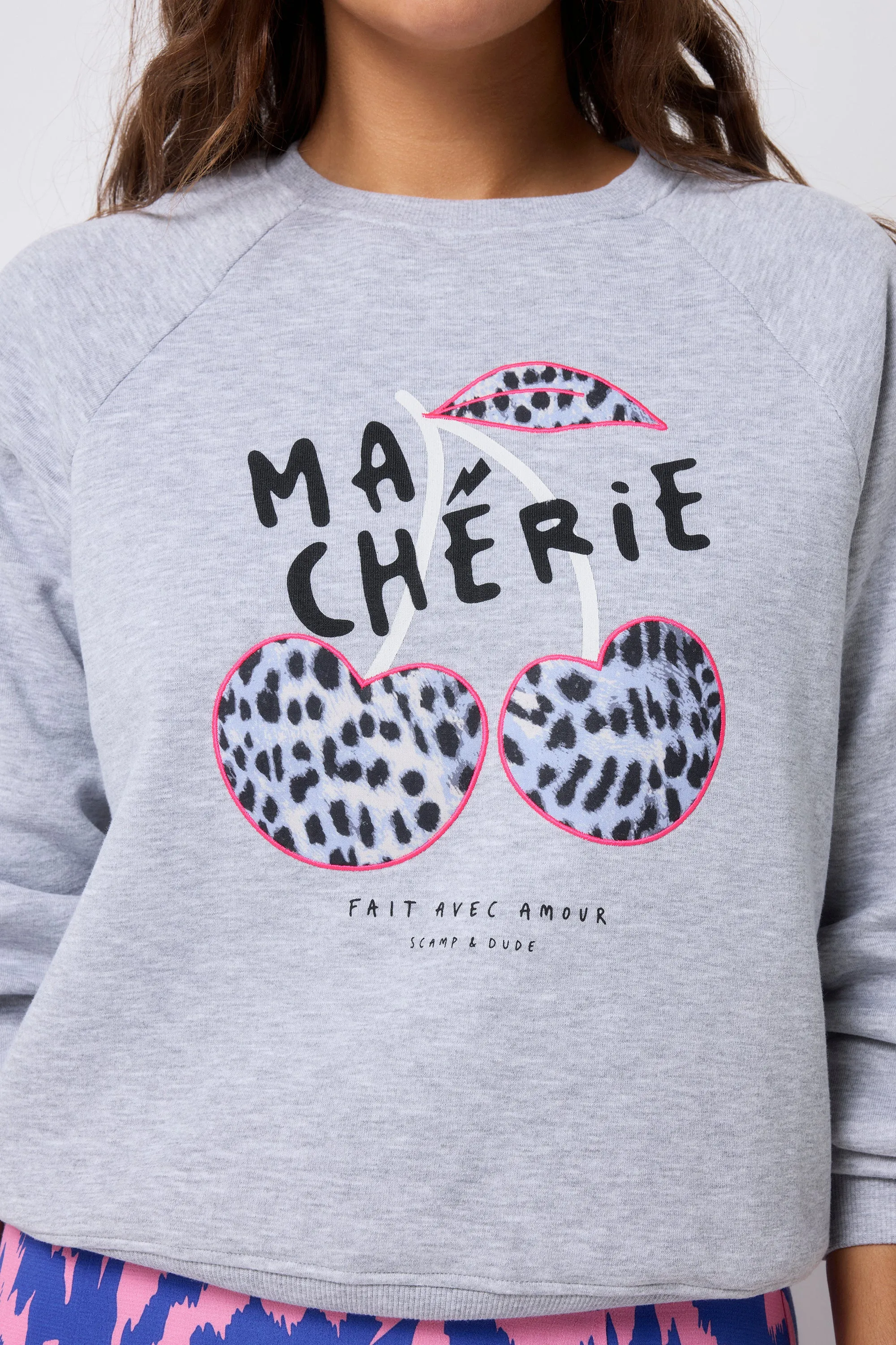 Light Grey Marl Ma Cherie Sweatshirt Comfy Outerwear