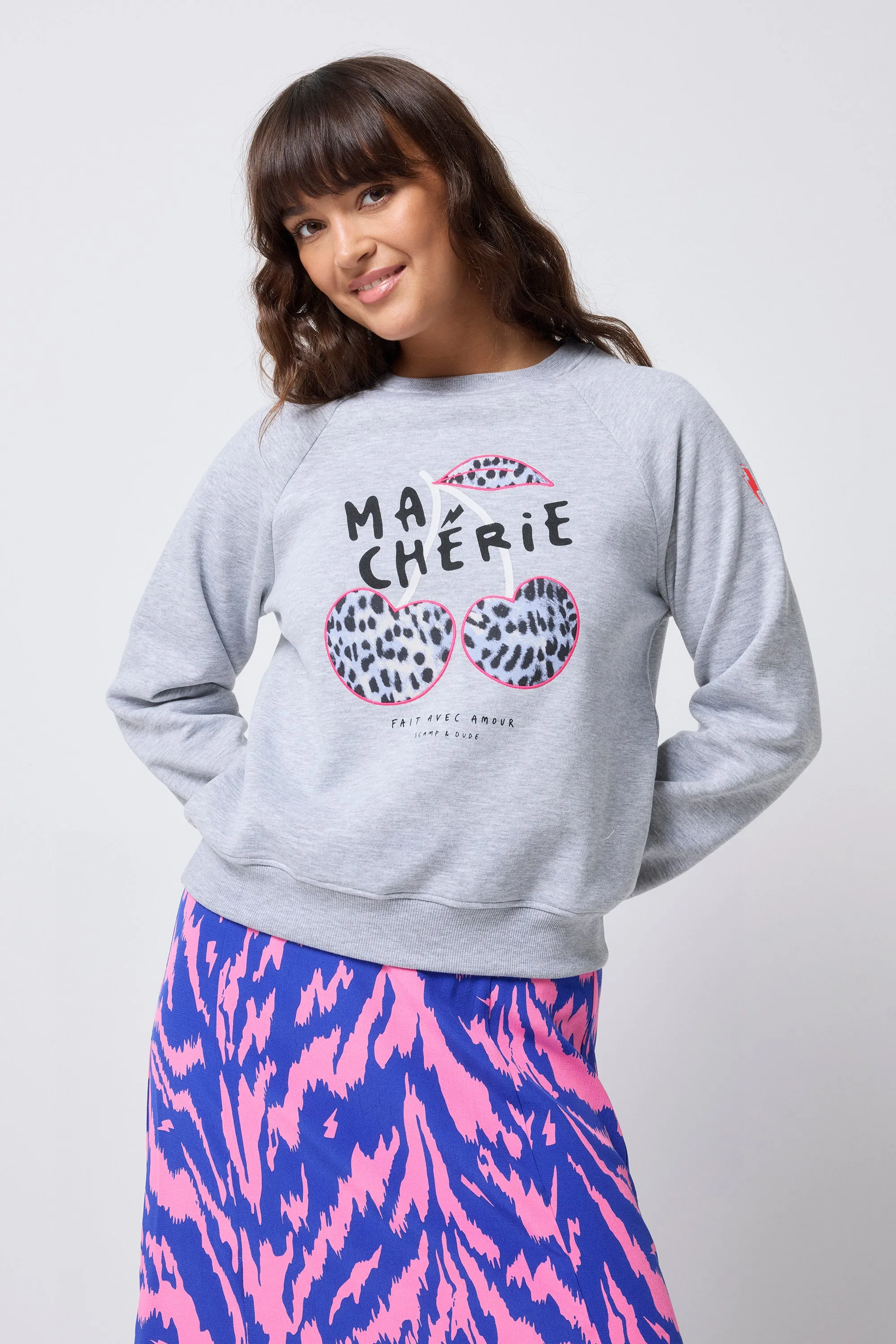 Light Grey Marl Ma Cherie Sweatshirt Gift worthy Functional Design