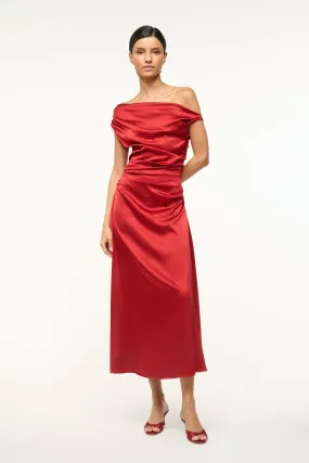 Stylish Waistband Natural Flow PHARE SILK DRESS | ROUGE