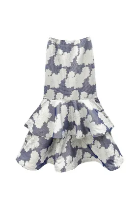 Buru x Val Trumpet Teagan - Navy Floral Brocade Snag Free Fabric Indoor Comfort