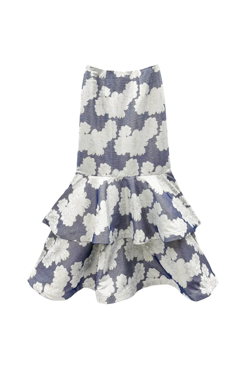 Buru x Val Trumpet Teagan - Navy Floral Brocade Snag Free Fabric Indoor Comfort
