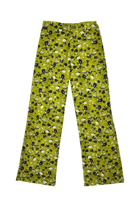Le Culottes Full Length - Chartreuse Floral Flexible Activewear Quick-Dry Fabric