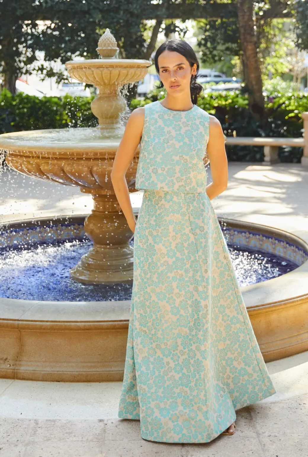 High Stretch Fit AntibacterialCoating Guest Skirt - Aqua Brightline