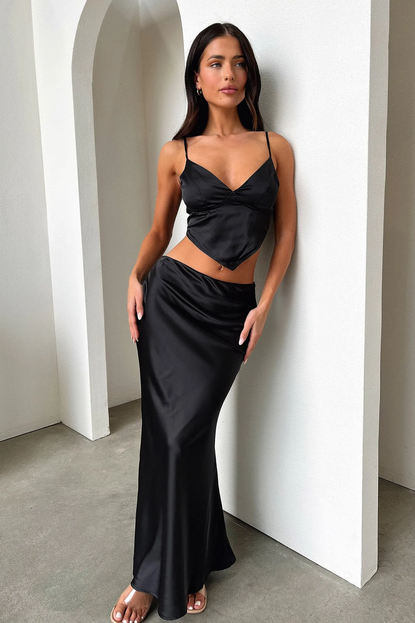 Date night Resale Value Adira Maxi Skirt - Black