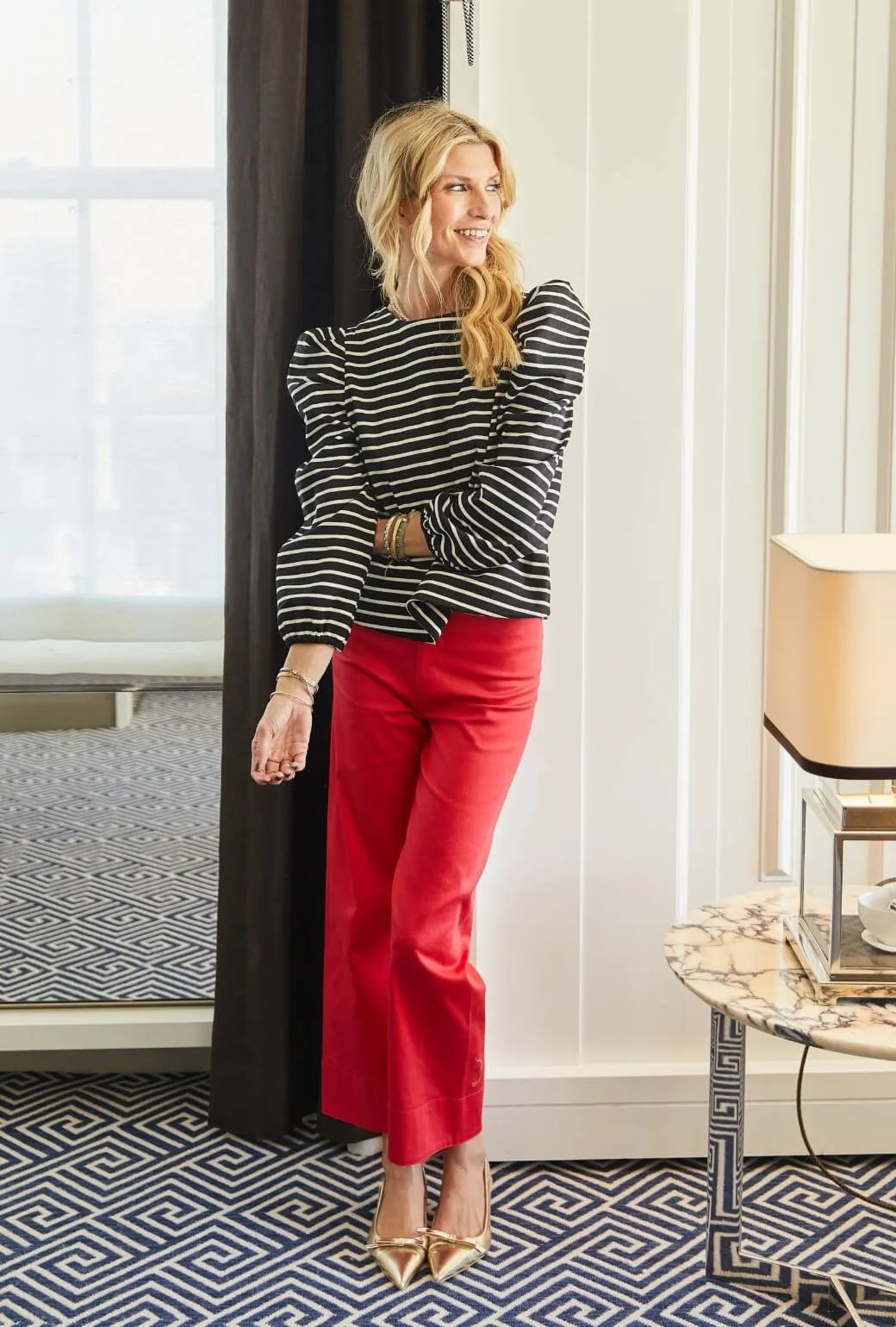 Buru x Kristin Kennedy Charlie Pant - Red Poplin SmoothZipClosure
