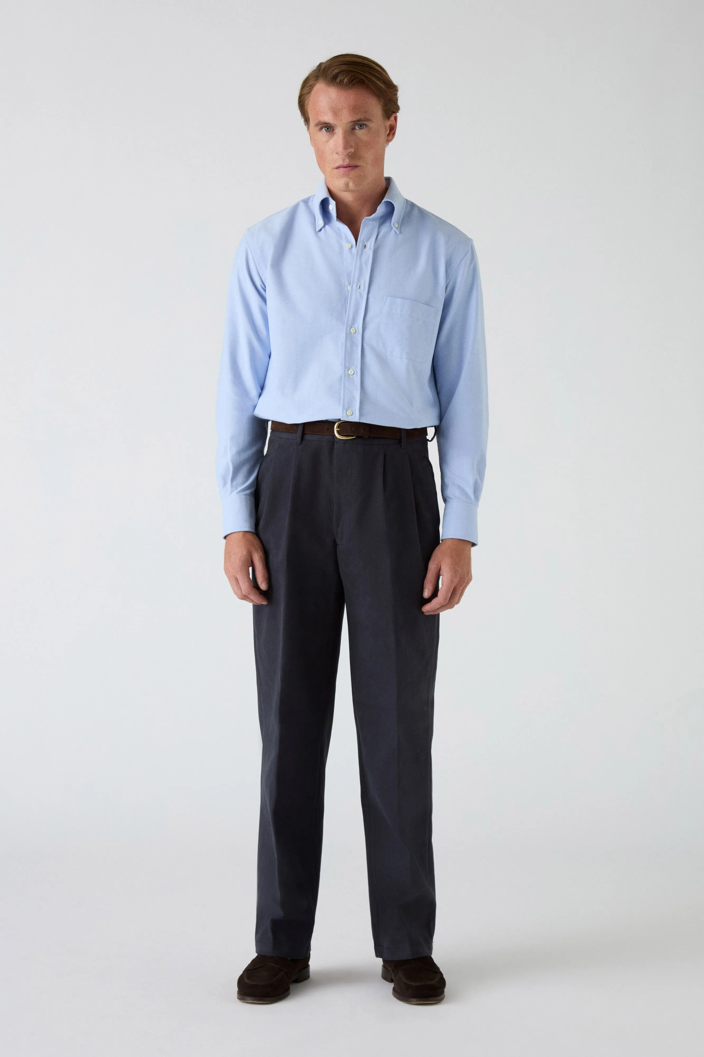 Fashion-Forward Antonello Cotton Trousers - Navy