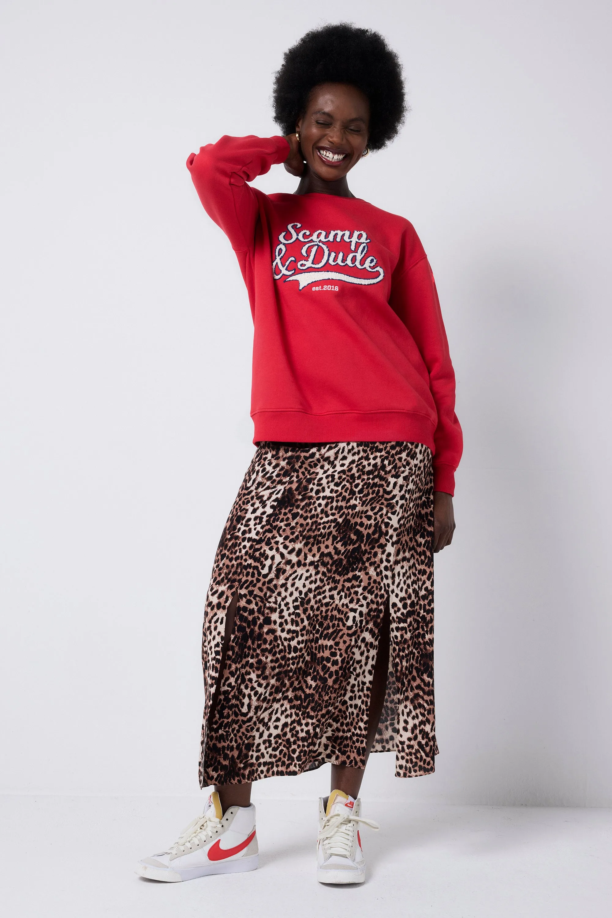 Red Varsity Scamp & Dude Oversized Sweatshirt product nautical charm