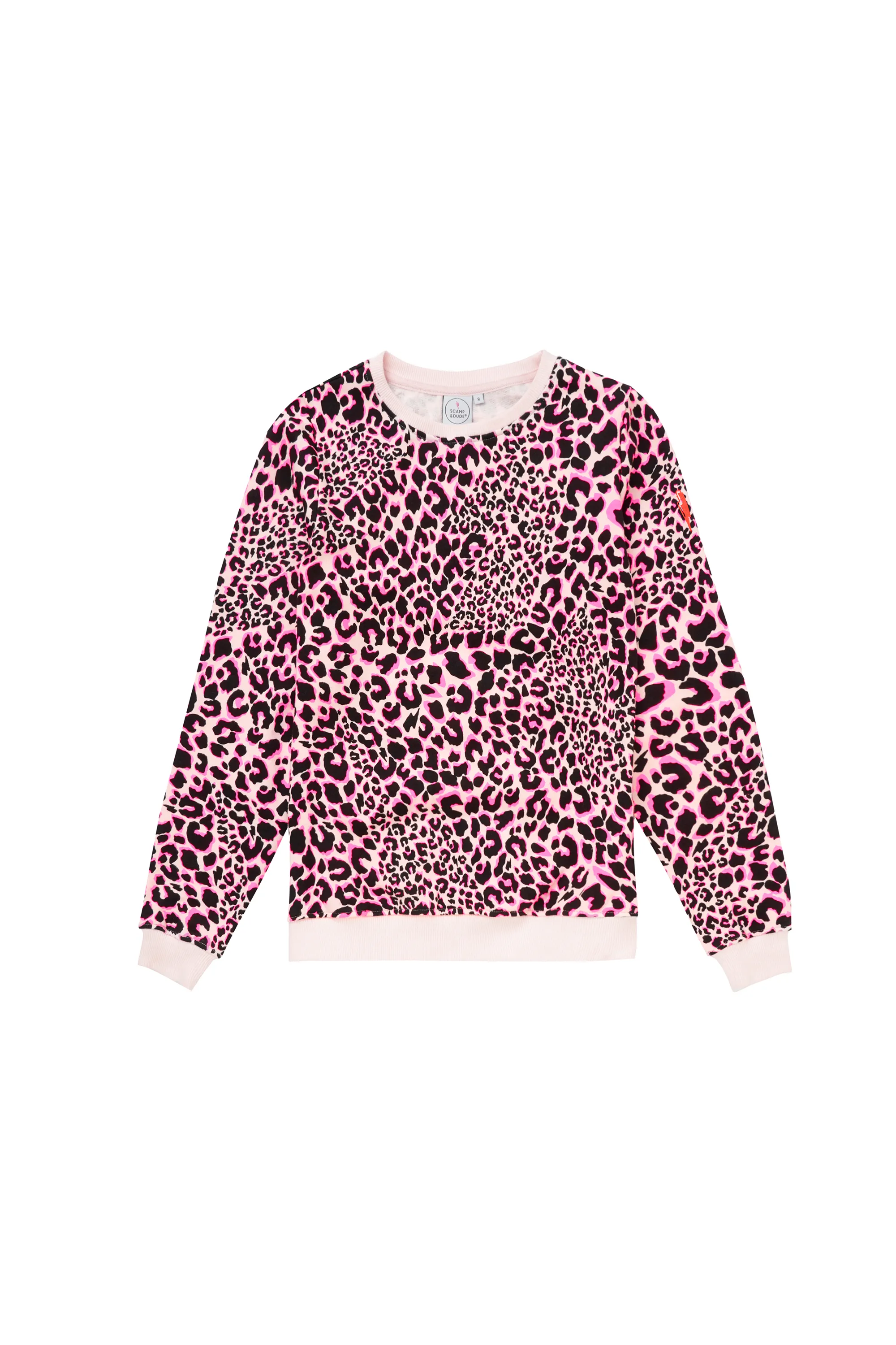 Neutral with Pink and Black Rock and Roll Leopard Classic Sweatshirt Essential Chic Brand Reputation