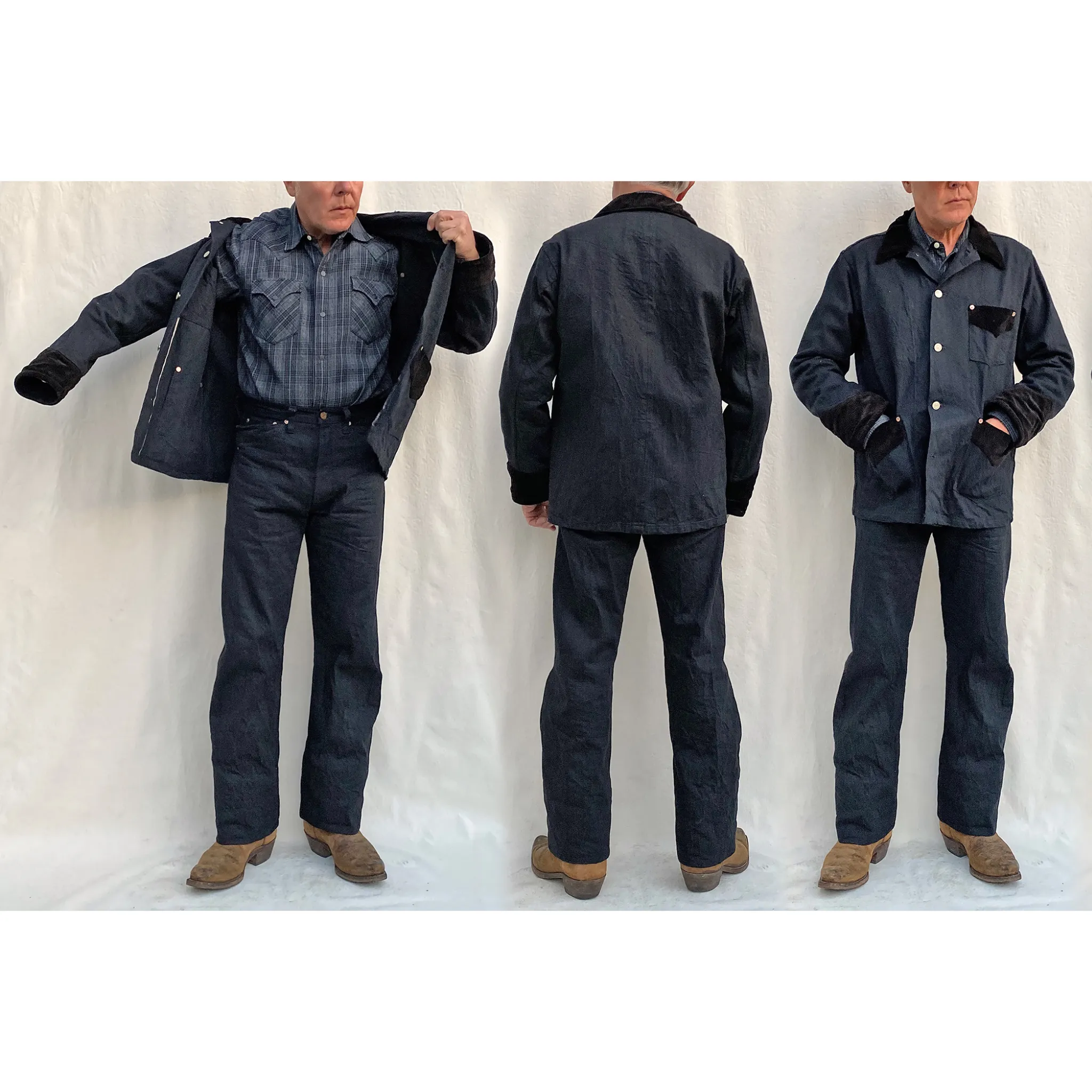 Puffer Design The Desperado Brush Coat - Black Sulfur-dyed Denim