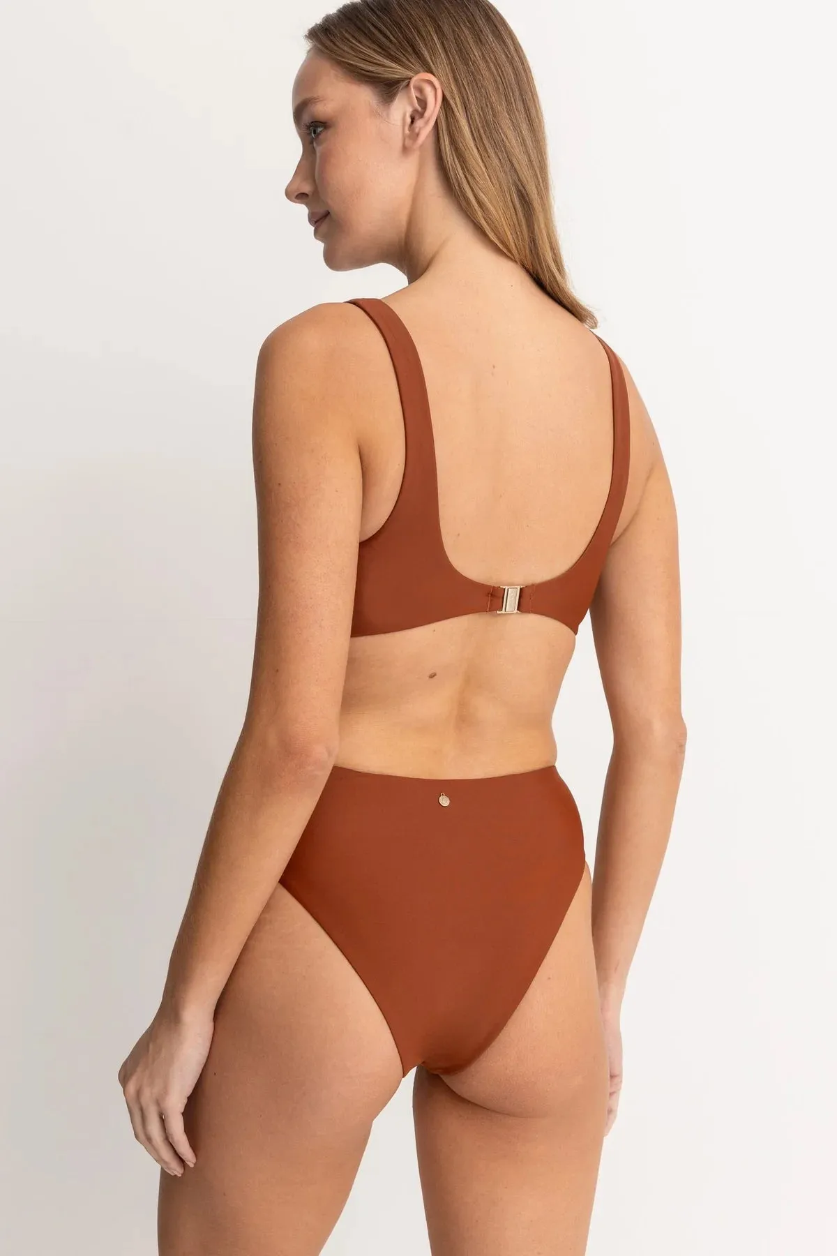 RHYTHM CLASSIC CROP TOP - RUST WaffleWeave