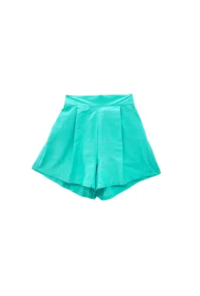 Anti Snag Fabric Flat Front Everyday Shorts - Aqua Silk