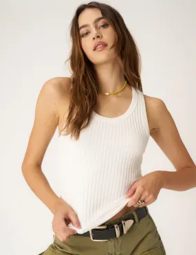 Cooper Sweater Rib Tank, White Anti Slip Grips Thermal Regulation Weave