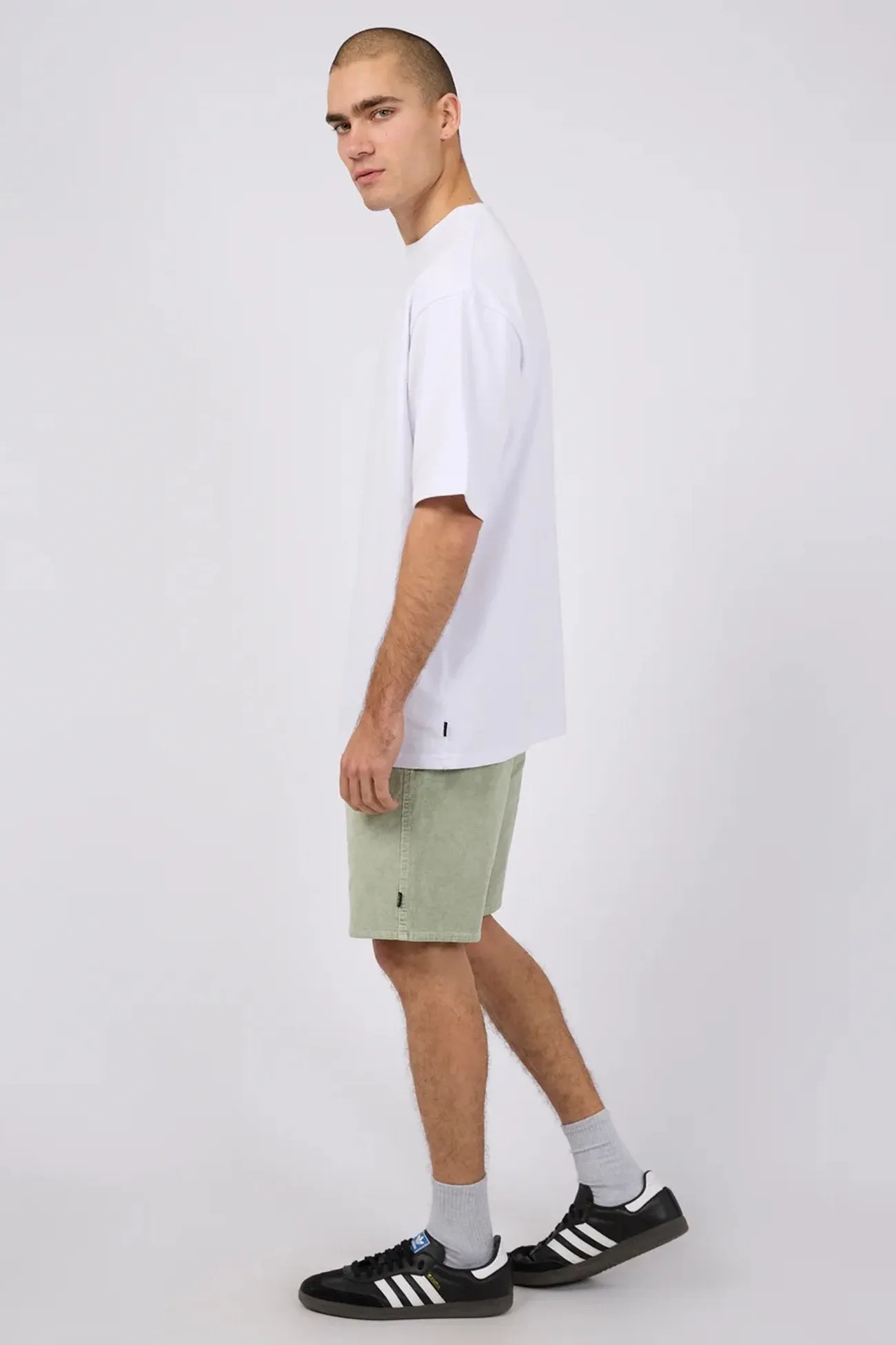 Cord Short Light Green Versatile Waist
